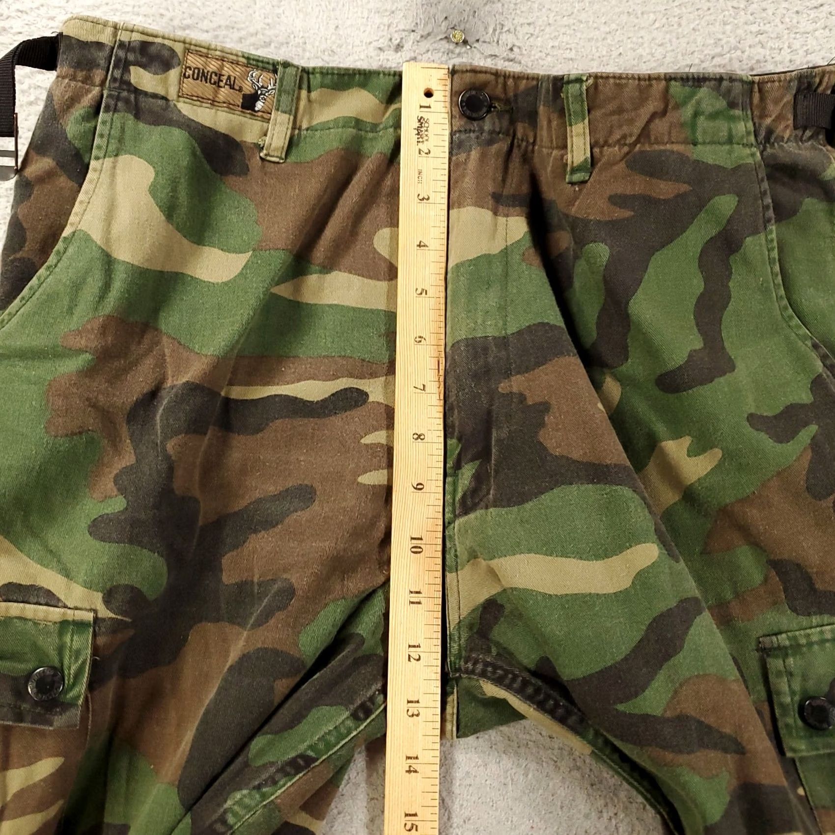 AMO VINTAGE Camo Pants Regular Size 38 26 Inseam Cargo Pocket 5-Pocket Woodland Camouflage Army Grunge Outdoor Baggy Mens Size US 26 / EU 42 - 3 Thumbnail
