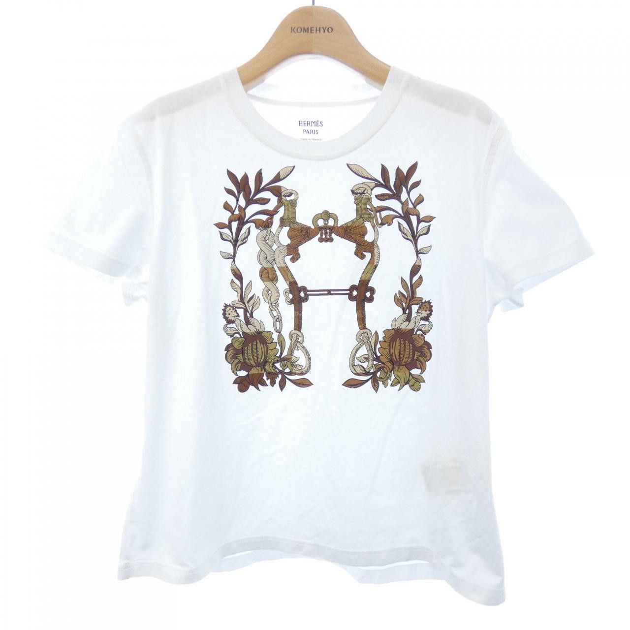 Hermes Hermes Cartouche T-shirt Cotton T-Shirts DUTY FREE for USA
