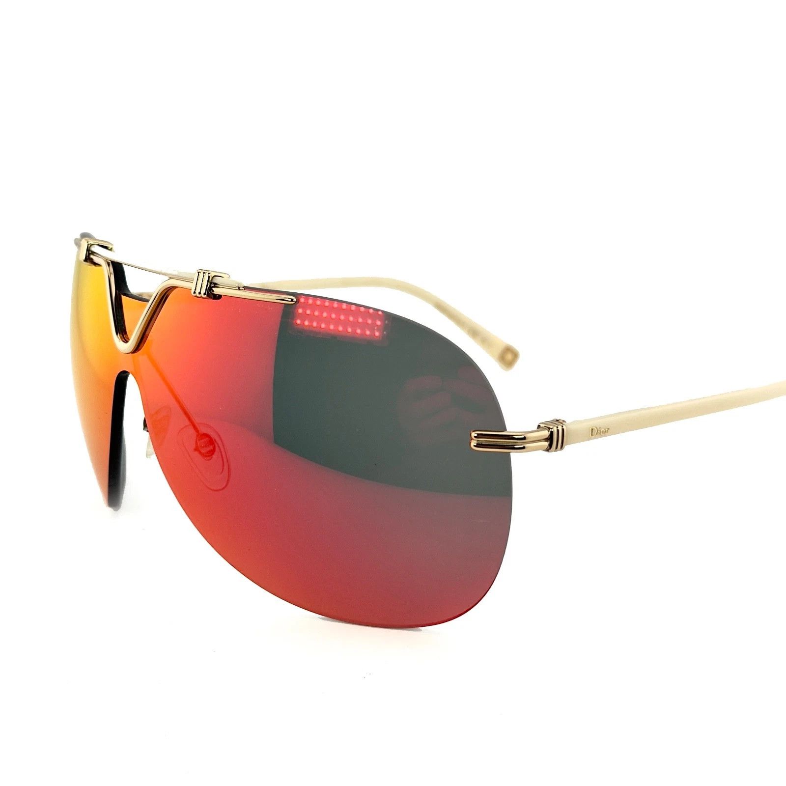 Christian Dior Monsieur CHRISTIAN DIOR 57TH Mask Wrap Shield Unisex Sunglasses Ivory Size ONE SIZE - 8 Thumbnail
