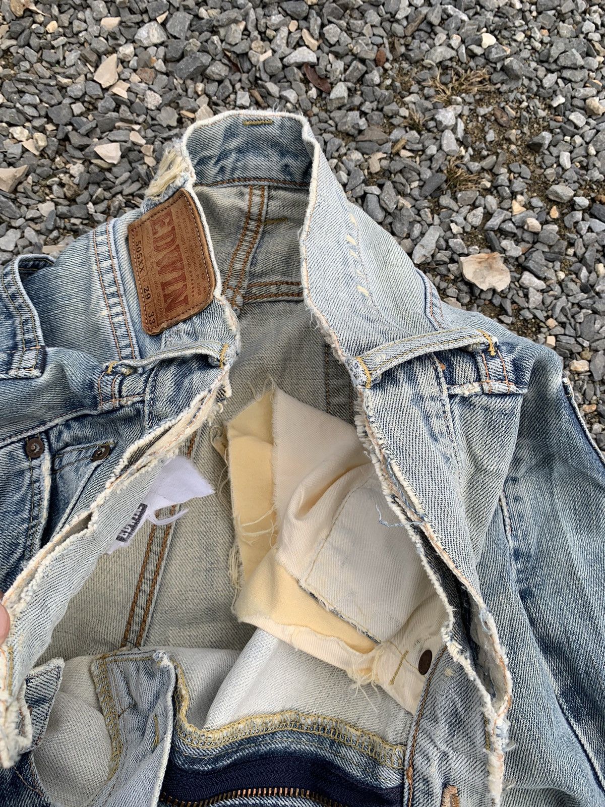 Kapital VINTAGE EDWIN 505 SELVEDGE FADED & RUSTY DISTRESSED DENIM Size US 28 / EU 44 - 22 Thumbnail