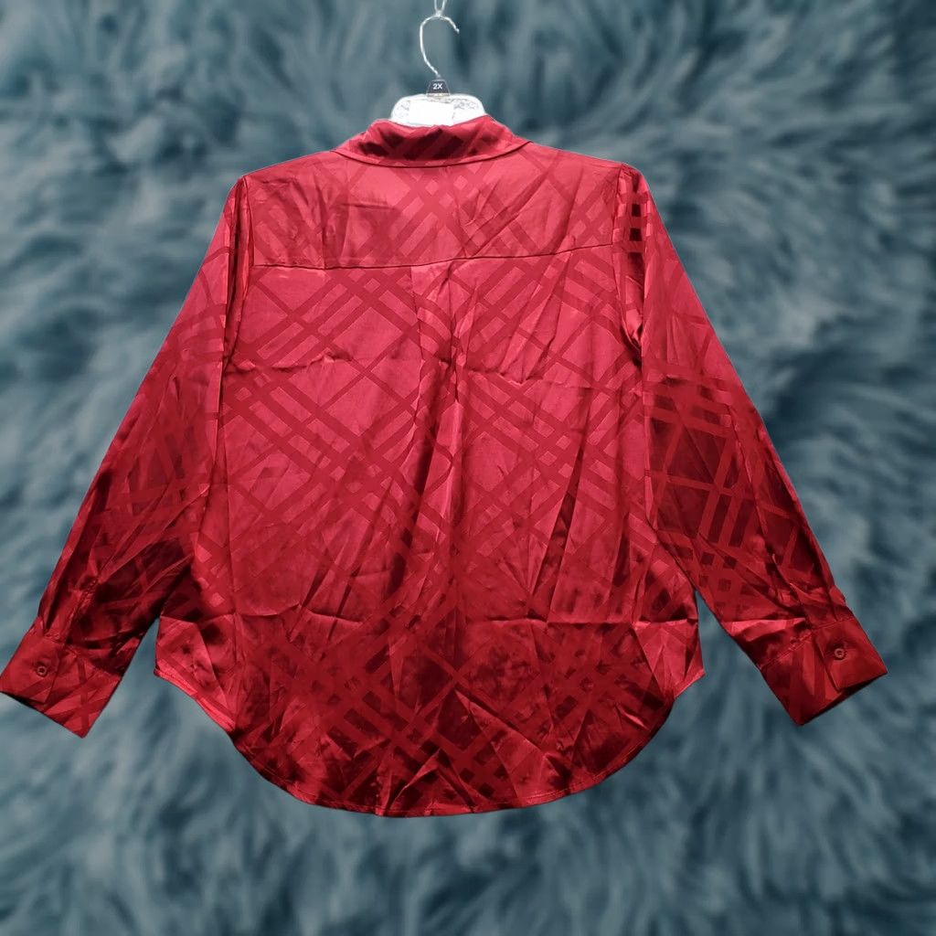 Vintage BTFBM Shirt Womens Size L Red Plaid Long Sleeve Collared Button Up Size L / US 10 / IT 46 - 1 Thumbnail