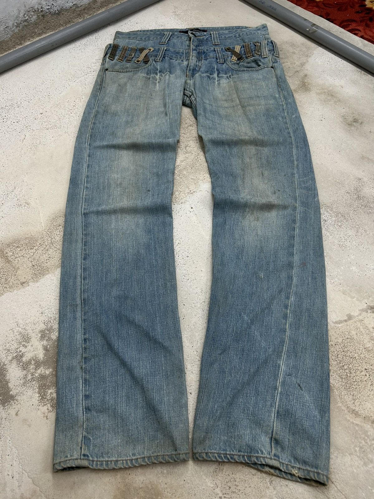 Vintage Dominate Double Waist Belt Loop Light Dirty Washed