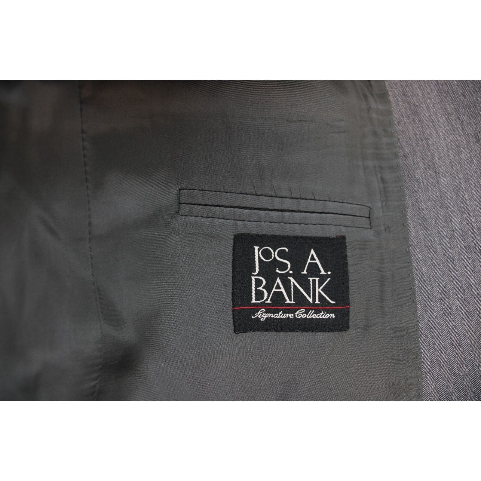 Jos. A. Bank JoS A Bank Blazer Men 44S Gray 100%Wool Signature Collection Size 44S - 3 Thumbnail