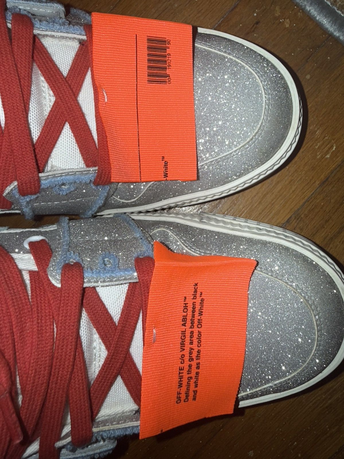 Off-White Off white hi top glitter sneakers Size US 12 / EU 45 - 2 Thumbnail