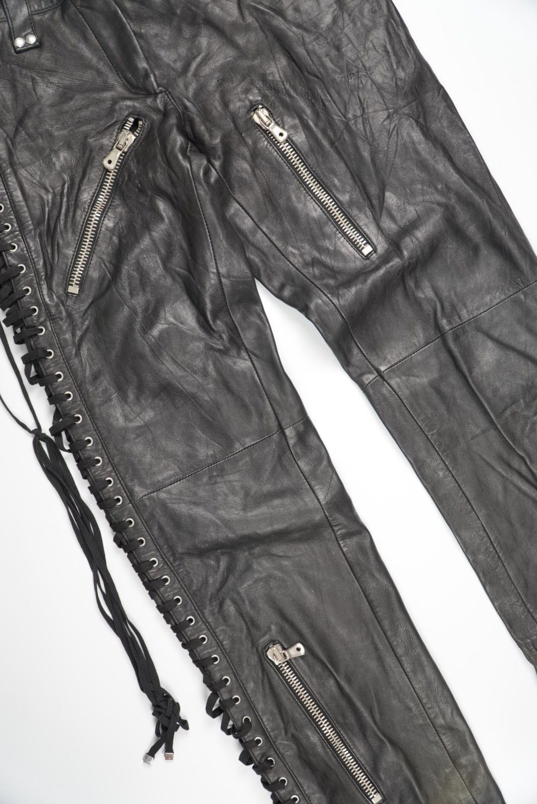 Dolce & Gabbana Dolce & Gabbana Archive Bondage Lace-Up Leather Pants Size 27" / US 4 / IT 40 - 5 Thumbnail
