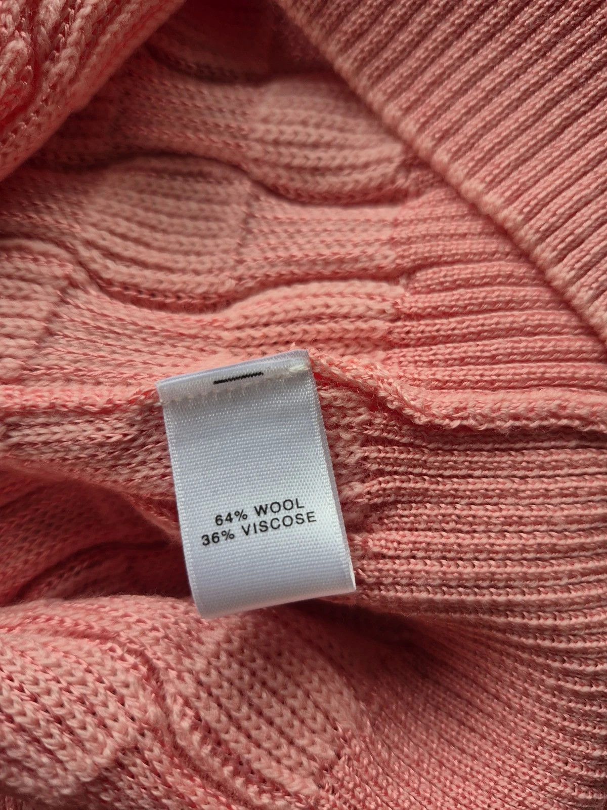 St. John Sweater Santana Cable Knit Coral Wool Blend Button Up Cardi Size L / US 10 / IT 46 - 6 Thumbnail