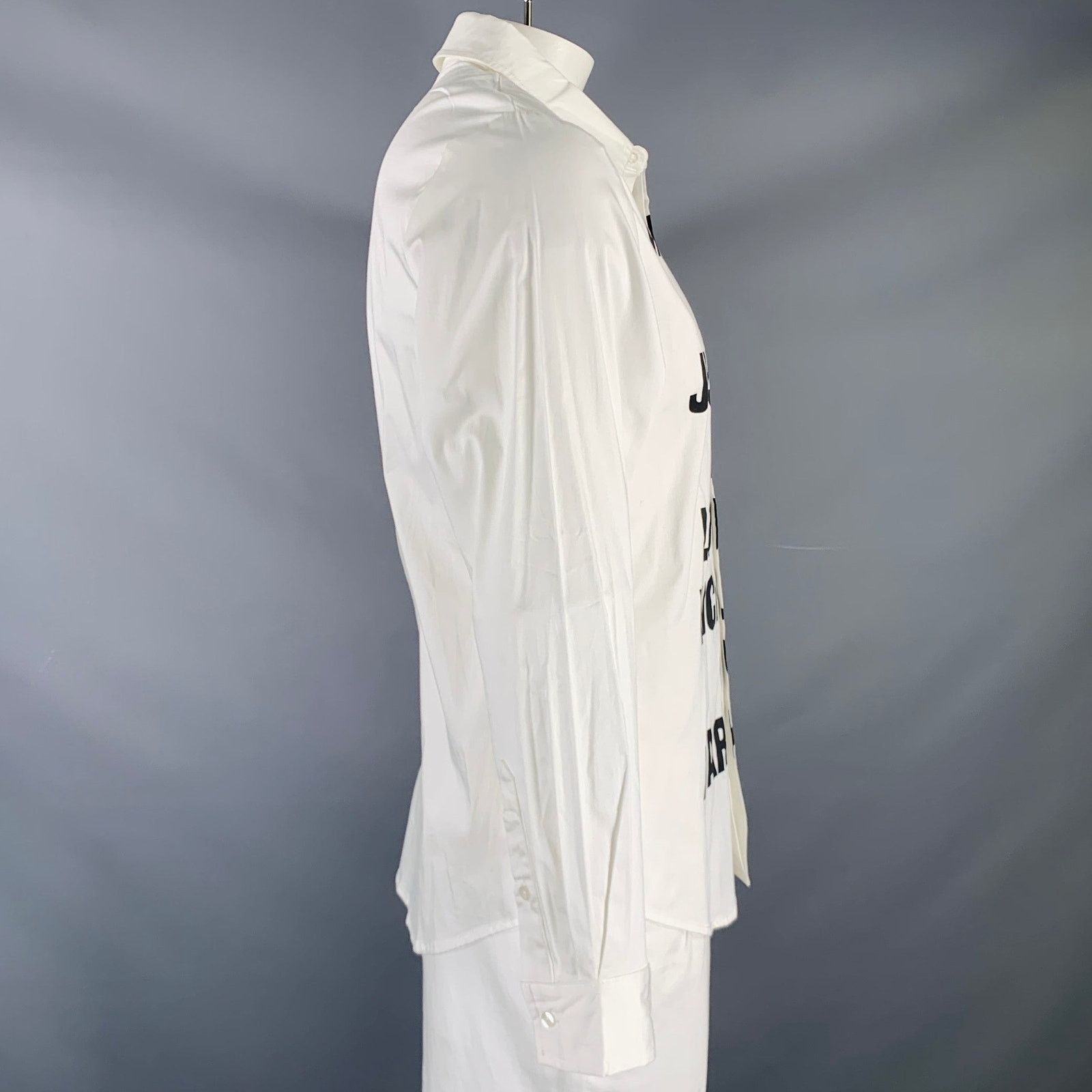 Other GLAMB x REZARD White Black Print Cotton Long Sleeve Shirt Size US L / EU 52-54 / 3 - 2 Thumbnail