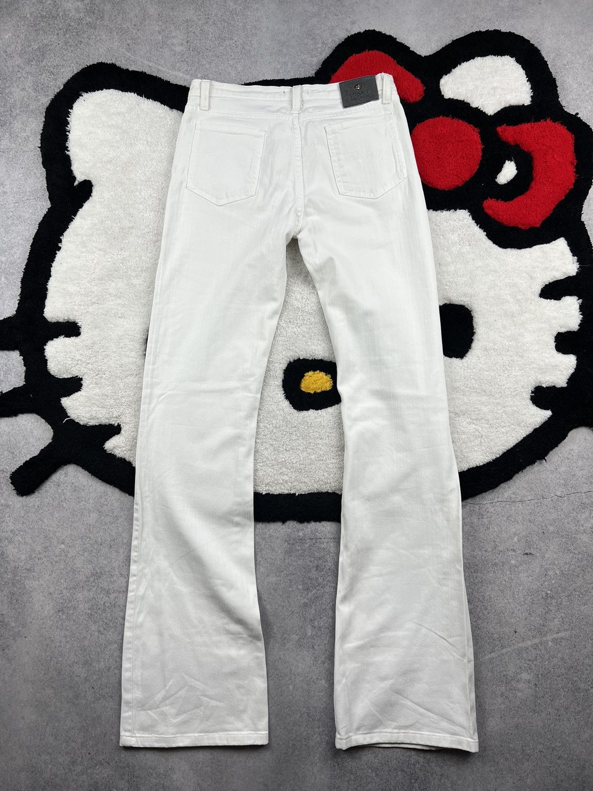 Versace Jeans Couture Vintage Versace Couture Italy Y2K White Flared Jeans Denim Size 26" / US 2 / IT 38 - 9 Thumbnail
