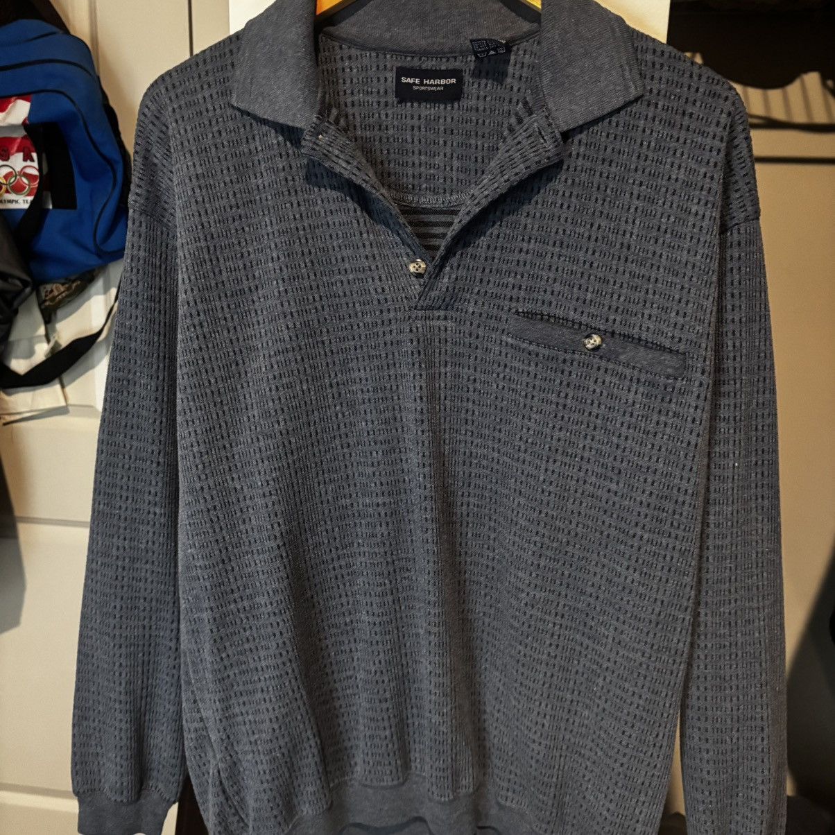 Vintage Vintage 1990s Safe Harbor Rugby Style Shirt Geometric Size US M / EU 48-50 / 2 - 1 Thumbnail