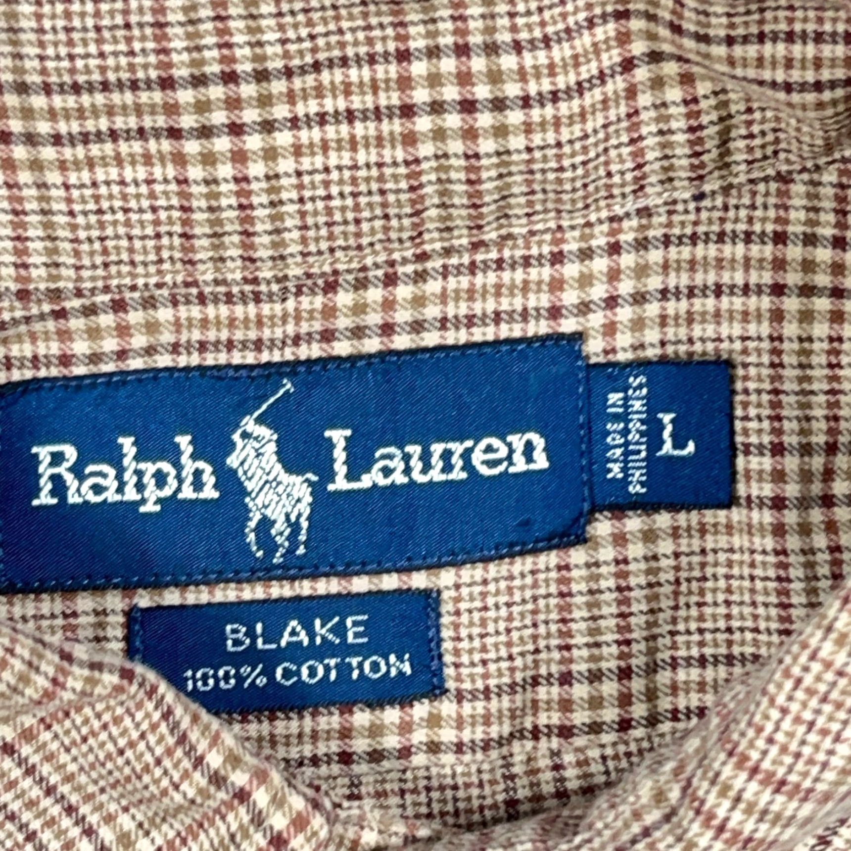 Ralph Lauren Ralph Lauren Shirt Men Large Brown Houndstooth Plaid Button Up Blake Dress A48 Size 42R - 4 Thumbnail