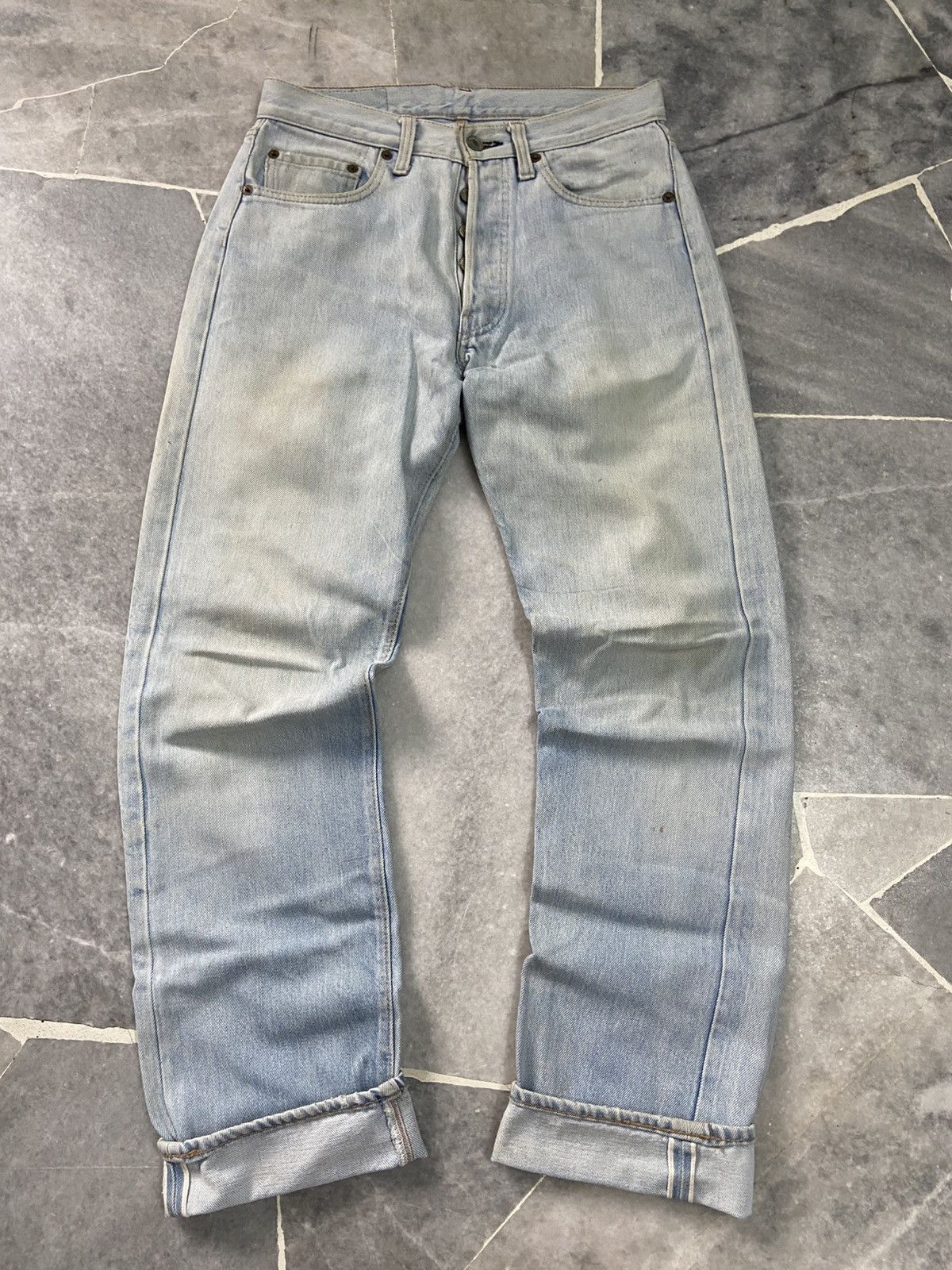 Levi's Vintage 70s Levi’s 501 Redline Selvedge Jeans Button 6 Size US 29 - 1 Thumbnail