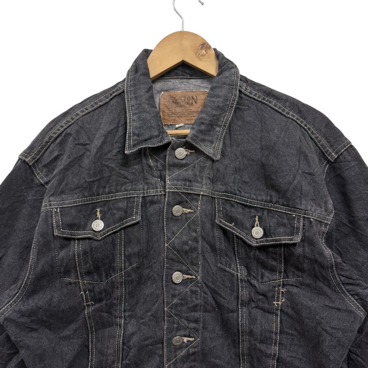 Japanese Brand Cotton Blue Cropped Denim Trucker Jacket Size US M / EU 48-50 / 2 - 3 Thumbnail