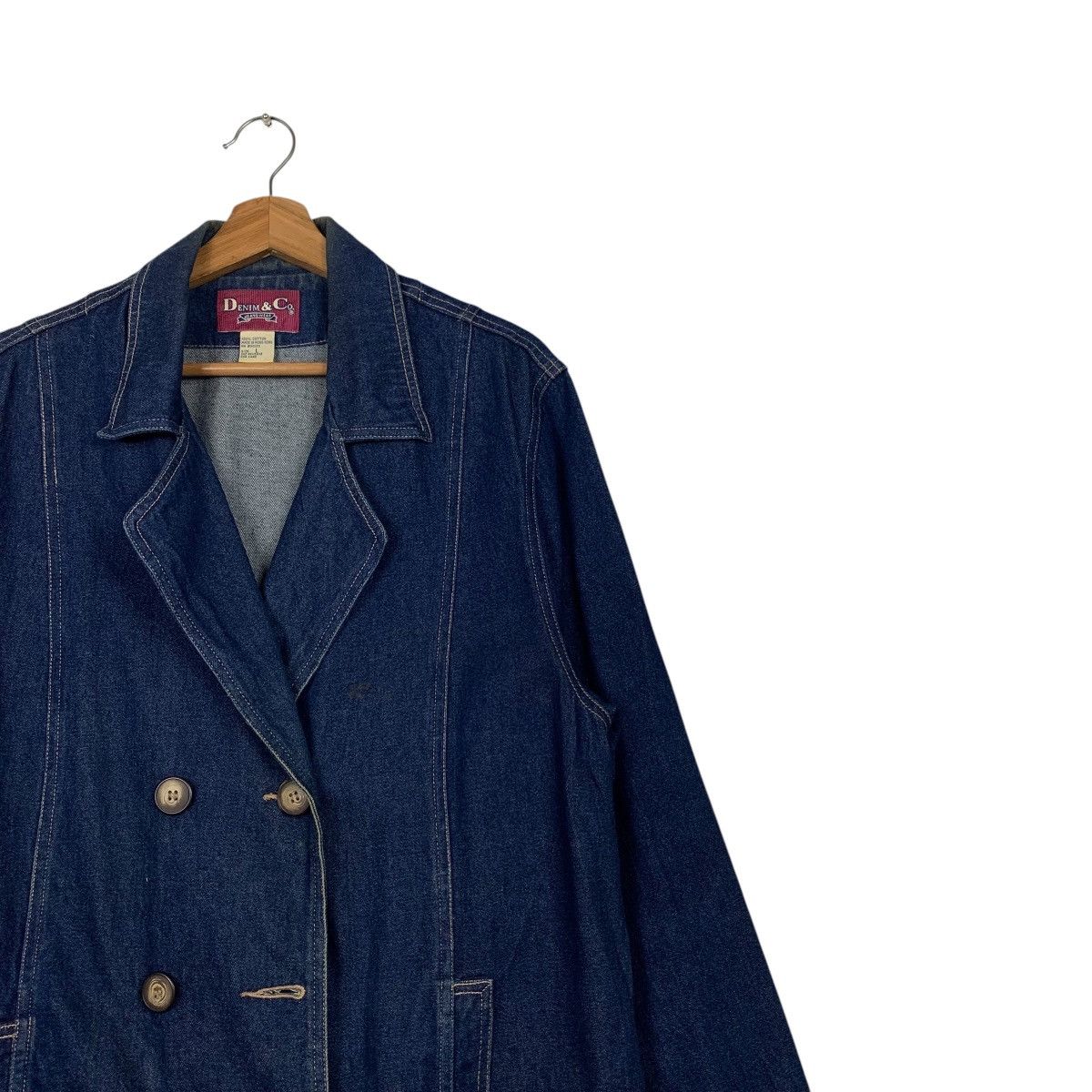 Denim & Co. DENIM & CO Jeans Wear Double Breasted Denim Jacket #2178-C96 Size US L / EU 52-54 / 3 - 5 Thumbnail