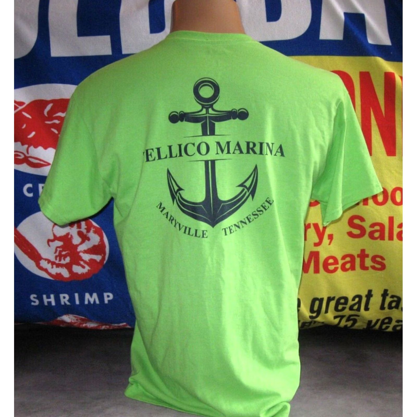 Vintage TELLICO MARINA Maryville TN T Shirt Mens Large Fishing Lake BOAT CLUB Gilden Cotton Polyester Green Graphic Print Vintage No N/A Size US L / EU 52-54 / 3 - 2 Thumbnail