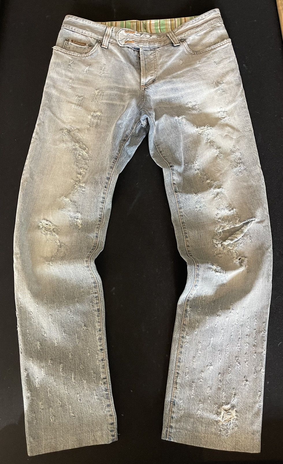 Dolce Gabbana style Distressed Denim grunge era clothing