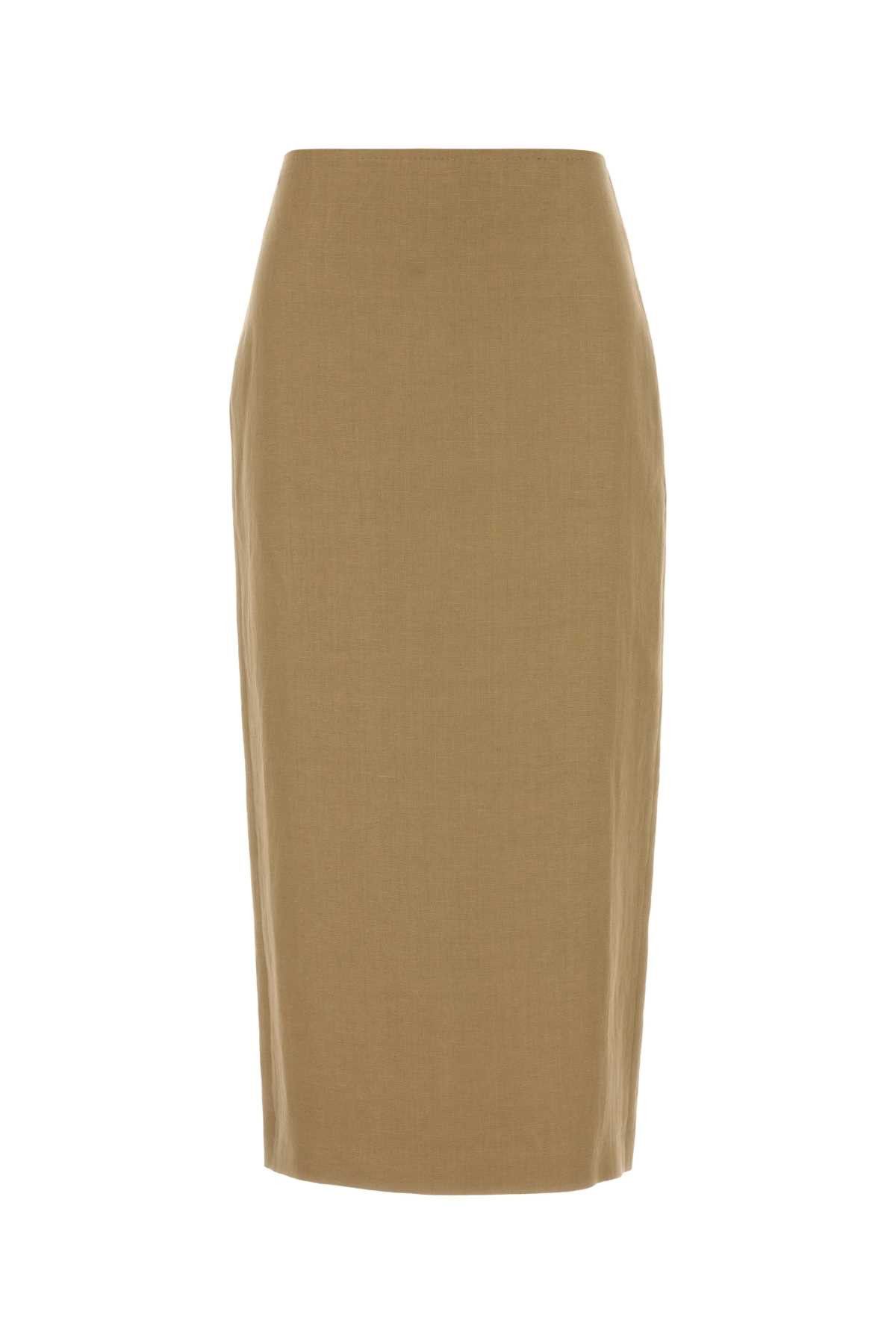 Max Mara Beige Linen Veranda Skirt Size 27" / US 4 / IT 40 - 1 Thumbnail