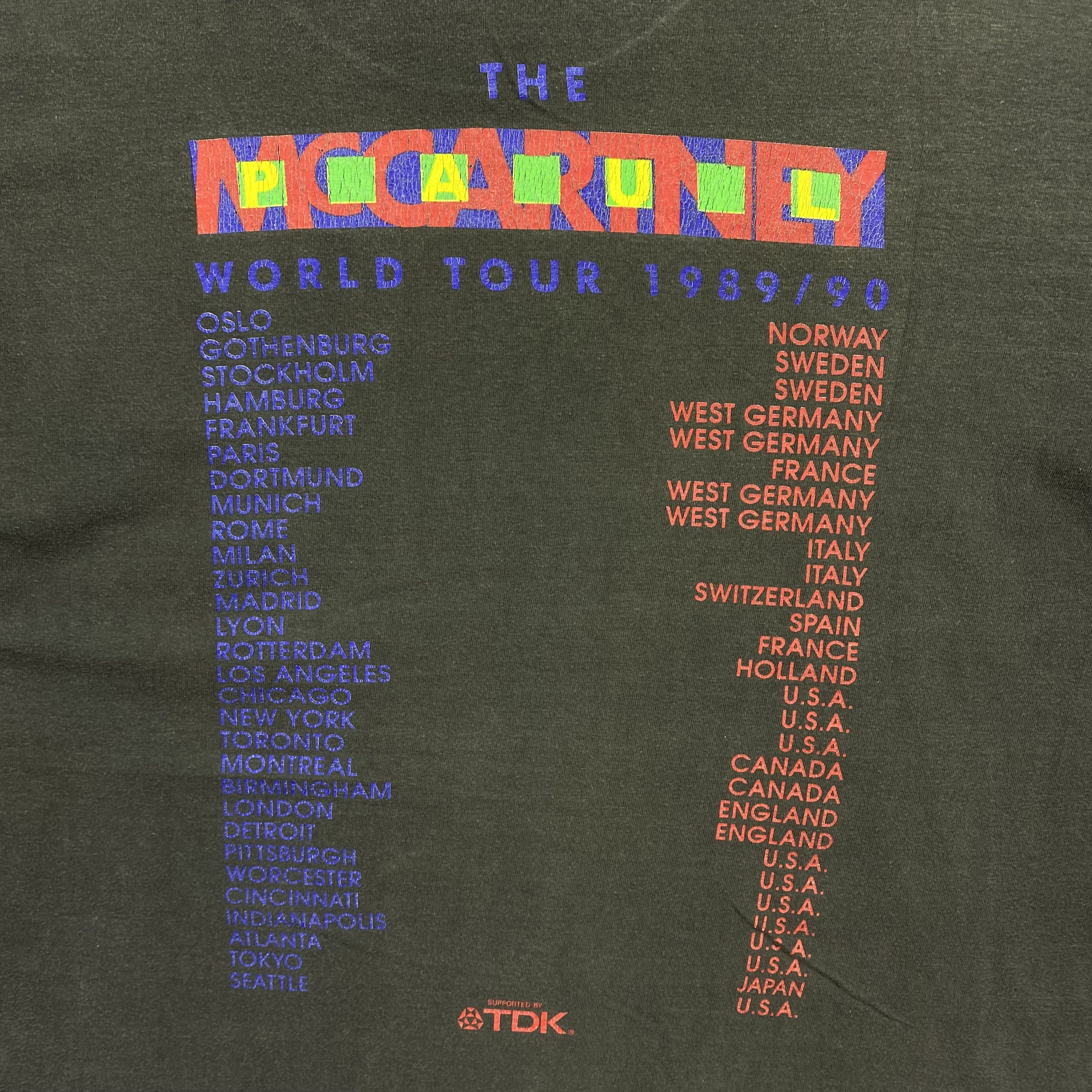 Band Tees Vintage 80s Paul McCartney World Tour T-Shirt Tee | GF10120 Size US L / EU 52-54 / 3 - 4 Thumbnail