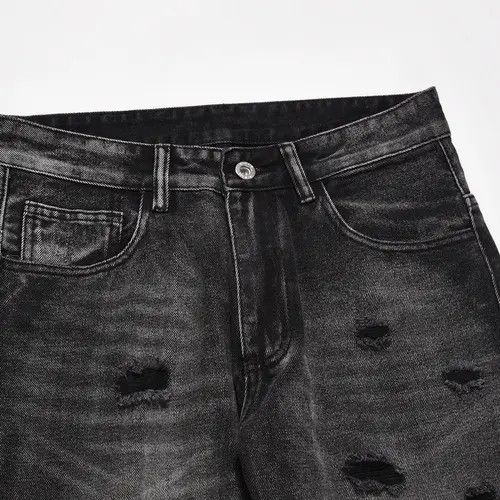 VIBE Ripped Jeans Men Black Streetwear Y2k Denim Pants Size US 34 / EU 50 - 6 Thumbnail