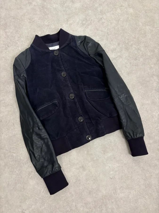 Gianfranco Ferre AW2011 Gianfranco Ferré Navy Suede & Black Leather Bomber Jacket Size S / US 4 / IT 40 - 4 Thumbnail