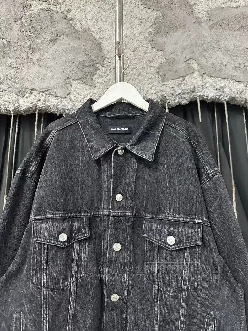 Balenciaga Balenciaga Denim Jacket with Logo. Size US M / EU 48-50 / 2 - 5 Thumbnail