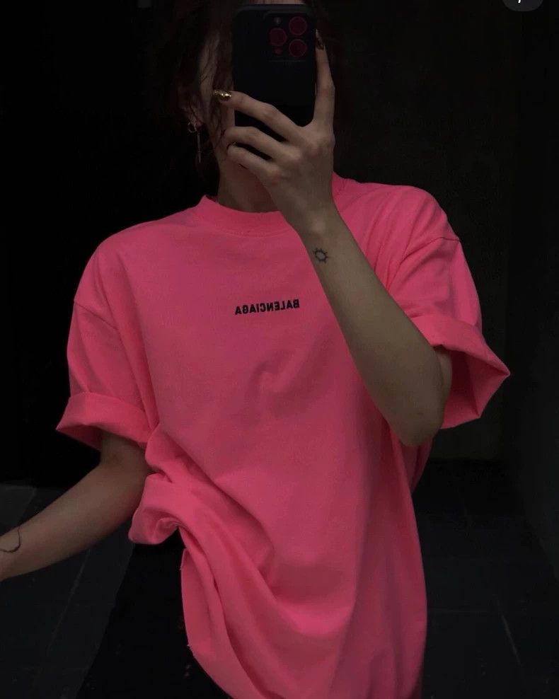 Balenciaga Balenciaga Pink embroidered monogrammed short sleeve Size US L / EU 52-54 / 3 - 6 Thumbnail