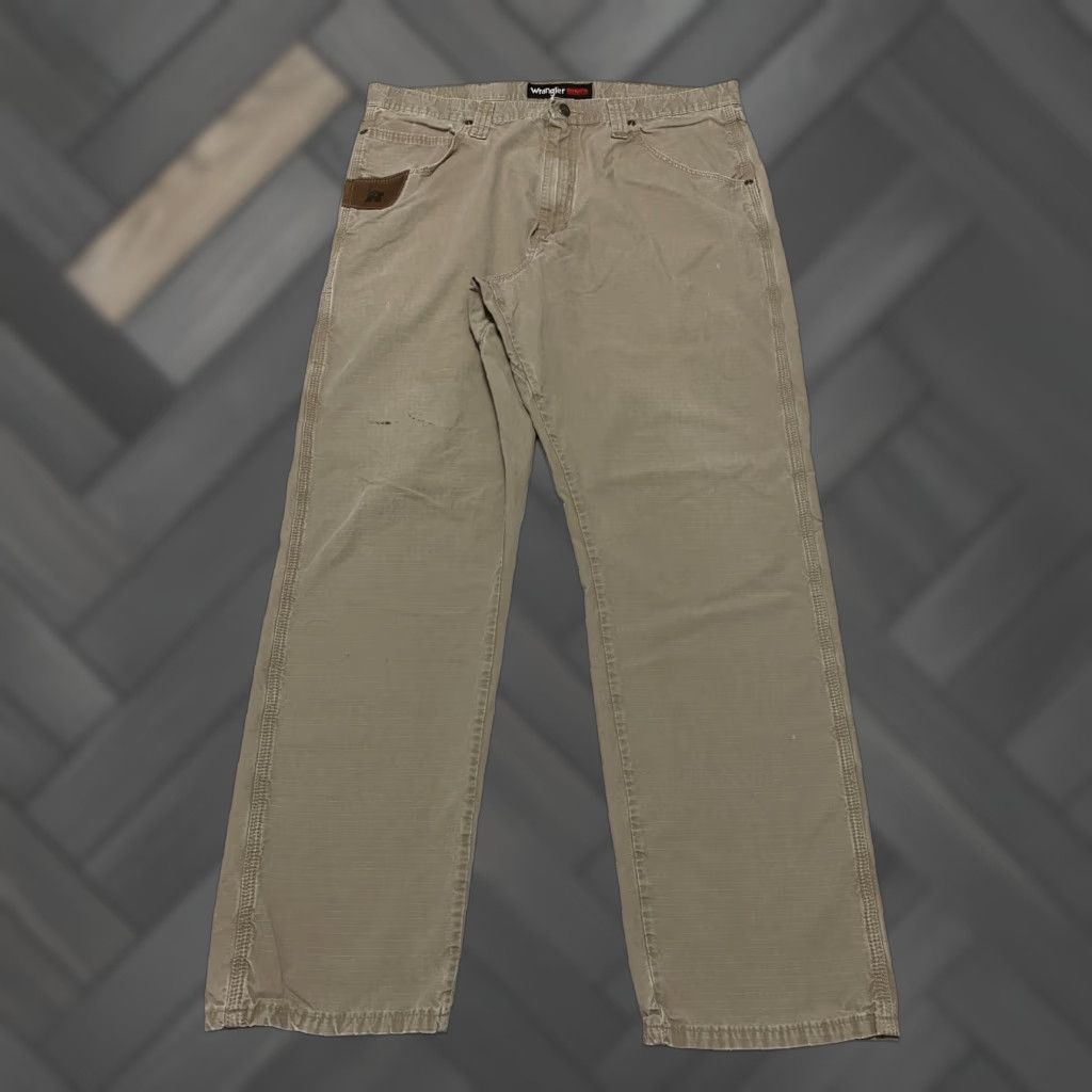 Wrangler VINTAGE Wrangler Riggs Workwear Pants Mens 38×34 Beige Ripstop Straight Carpenter Size US 38 / EU 54 - 1 Thumbnail