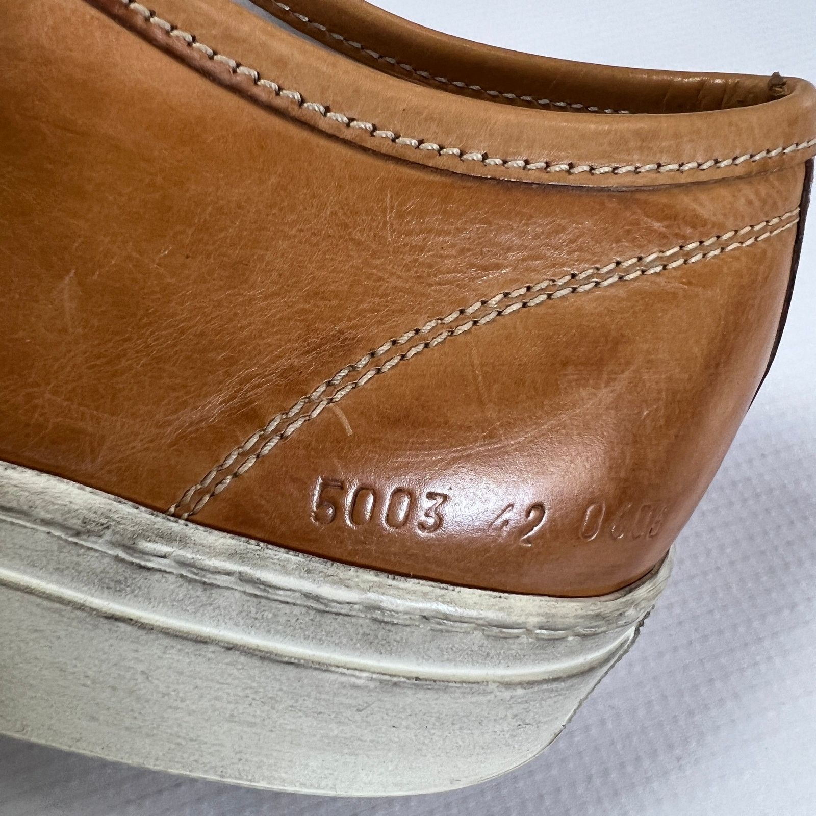 Common Projects Common Projects Tournament Low Tan Polished Leather Italy Size US 9 / EU 42 - 3 Thumbnail