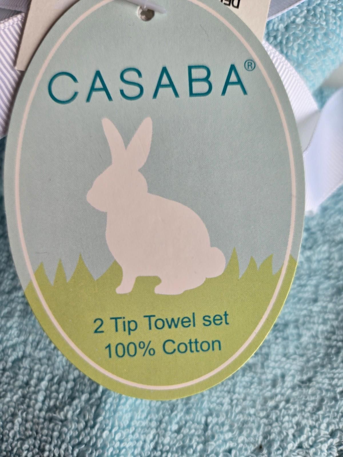 Casablanca Casaba Easter Towel Set Bunny Embroidered Hand Cloth NWT Size ONE SIZE - 4 Thumbnail
