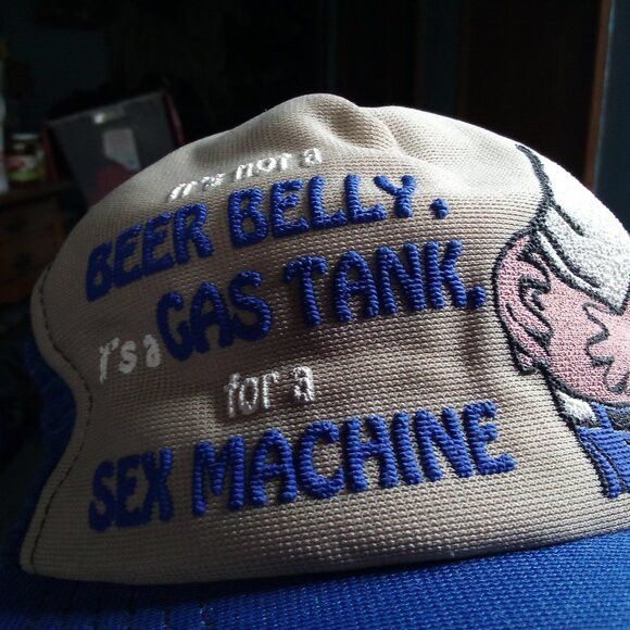 Other DS Vintage Not A Beer Belly Gas Tank Sex Machine Trucker Hat Size ONE SIZE - 2 Thumbnail