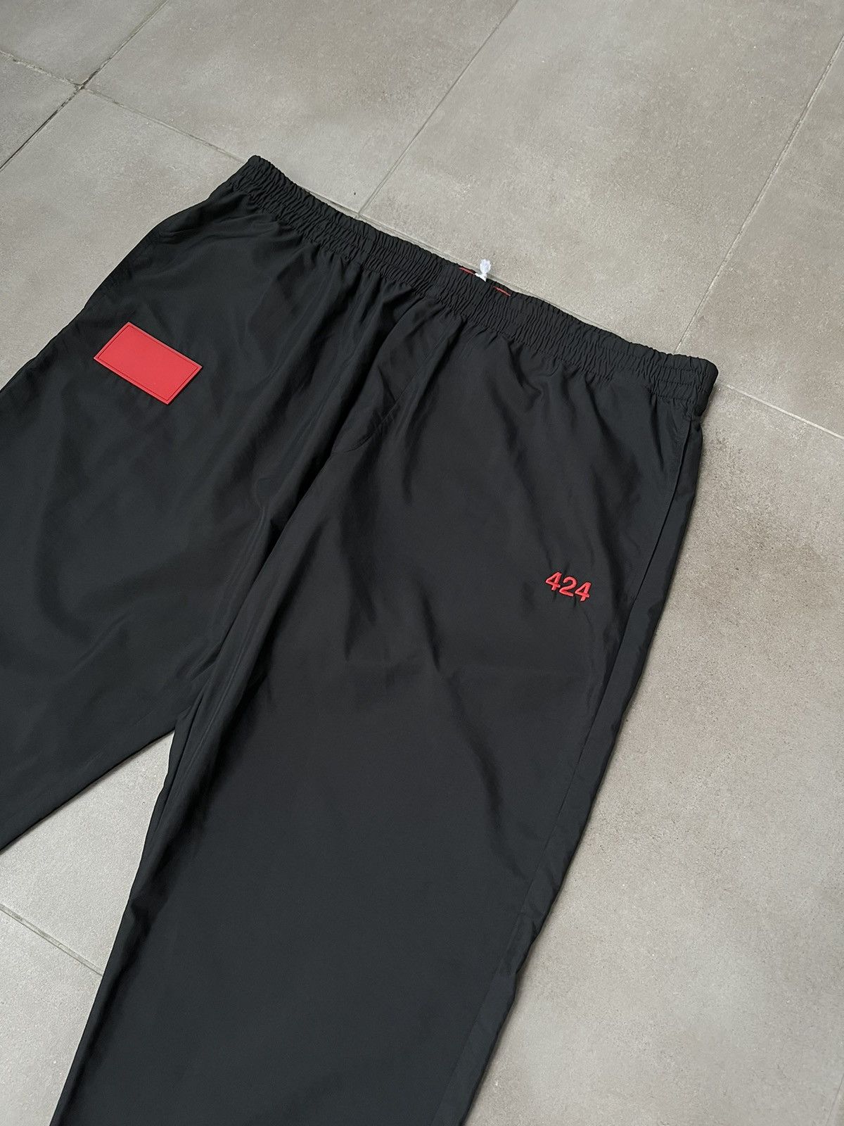 424 !DS! FW22 424 On Fairfax Logo Patched Black Track Pants Size US 36 / EU 52 - 13 Thumbnail