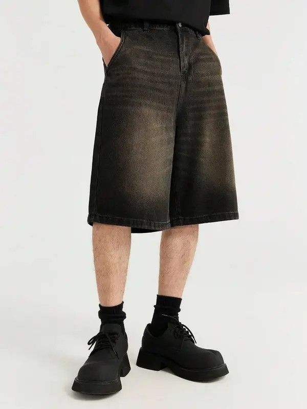 Japanese Brand Hamada x Haya Jorts Shorts Drip Washed Denim Size US 32 / EU 48 - 6 Thumbnail