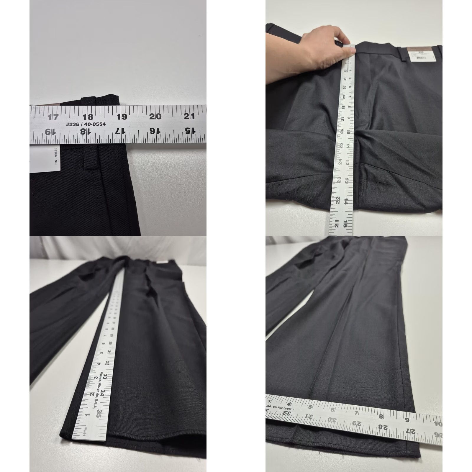 Pronto Uomo Prontomoda Dress Pants Mens 38x36 Black Wool Super 140s Flat Front Unhemmed NWT Dress Pants Mens 38 Black Wool Size US 38 / EU 54 - 8 Thumbnail