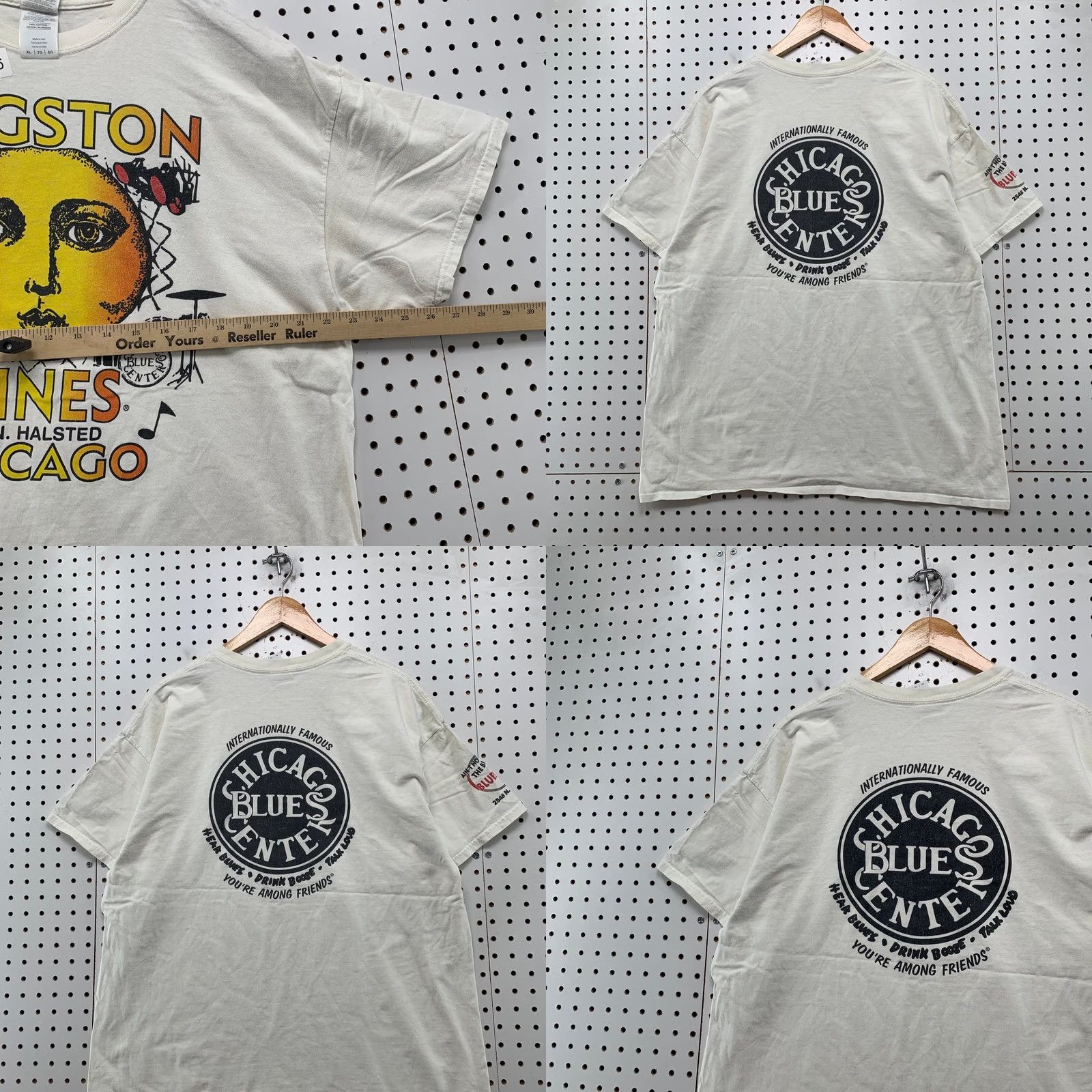Gildan VINTAGE Kingston Mines Chicago T Shirt Mens XL White Reggae Music Shirt Size US XL / EU 56 / 4 - 9 Thumbnail