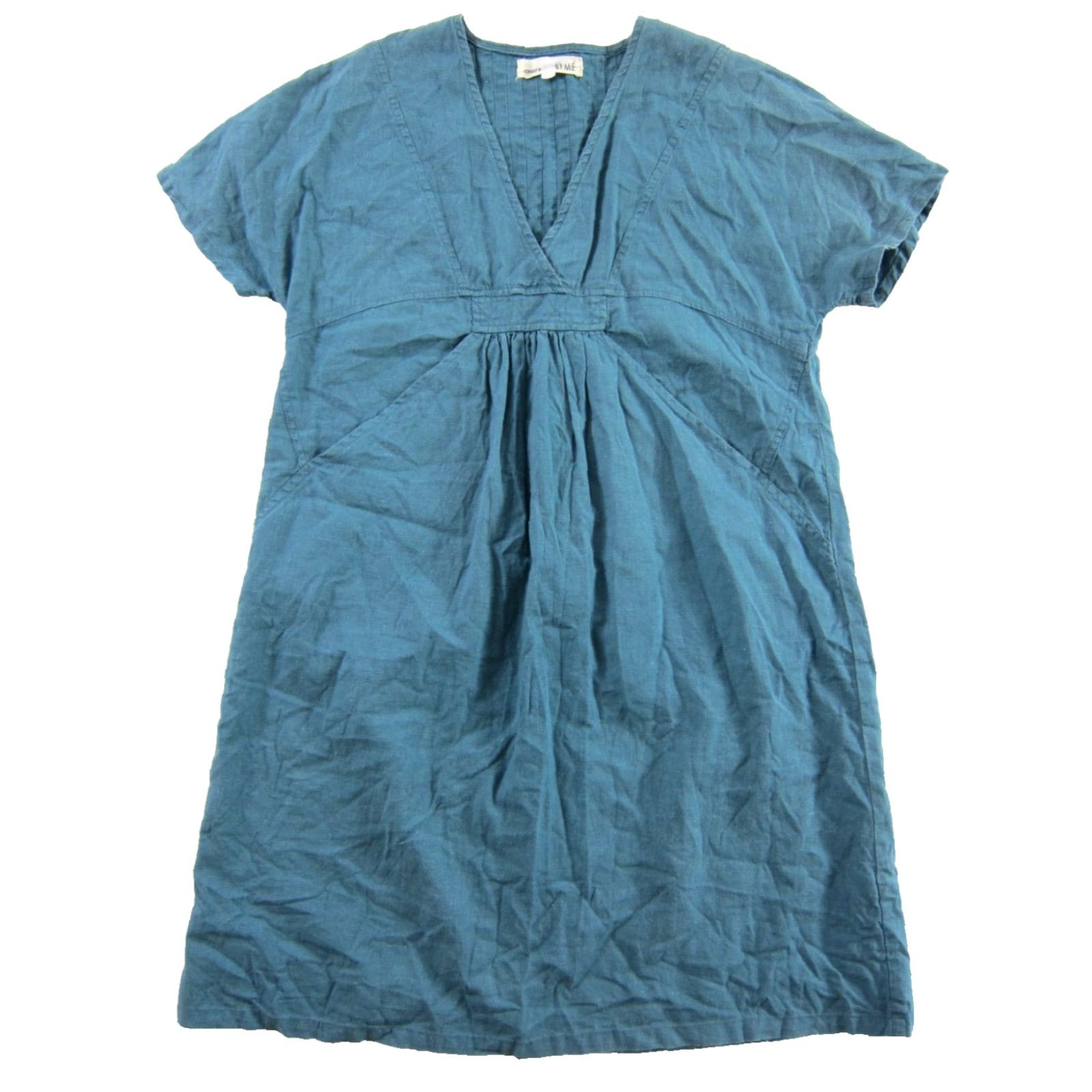 Johnny Was Johnny Was Calme' Hemp Organic Cotton Sea Green Pocket Short Sleeve Dress XS Shirt Dress Womens Vintage Size 26" / US 2 / IT 38 - 2 Thumbnail