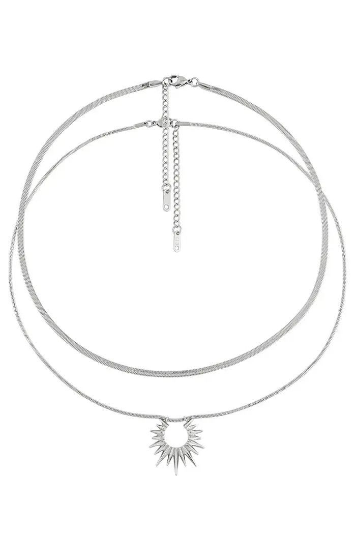 Jewelry Double Sun Pendant Necklace Size ONE SIZE - 5 Thumbnail