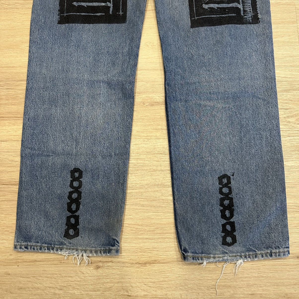 Lee Custom 1of1 Denim Jeans Ape Spit Y2K 36x32 Size US 36 / EU 52 - 12 Thumbnail