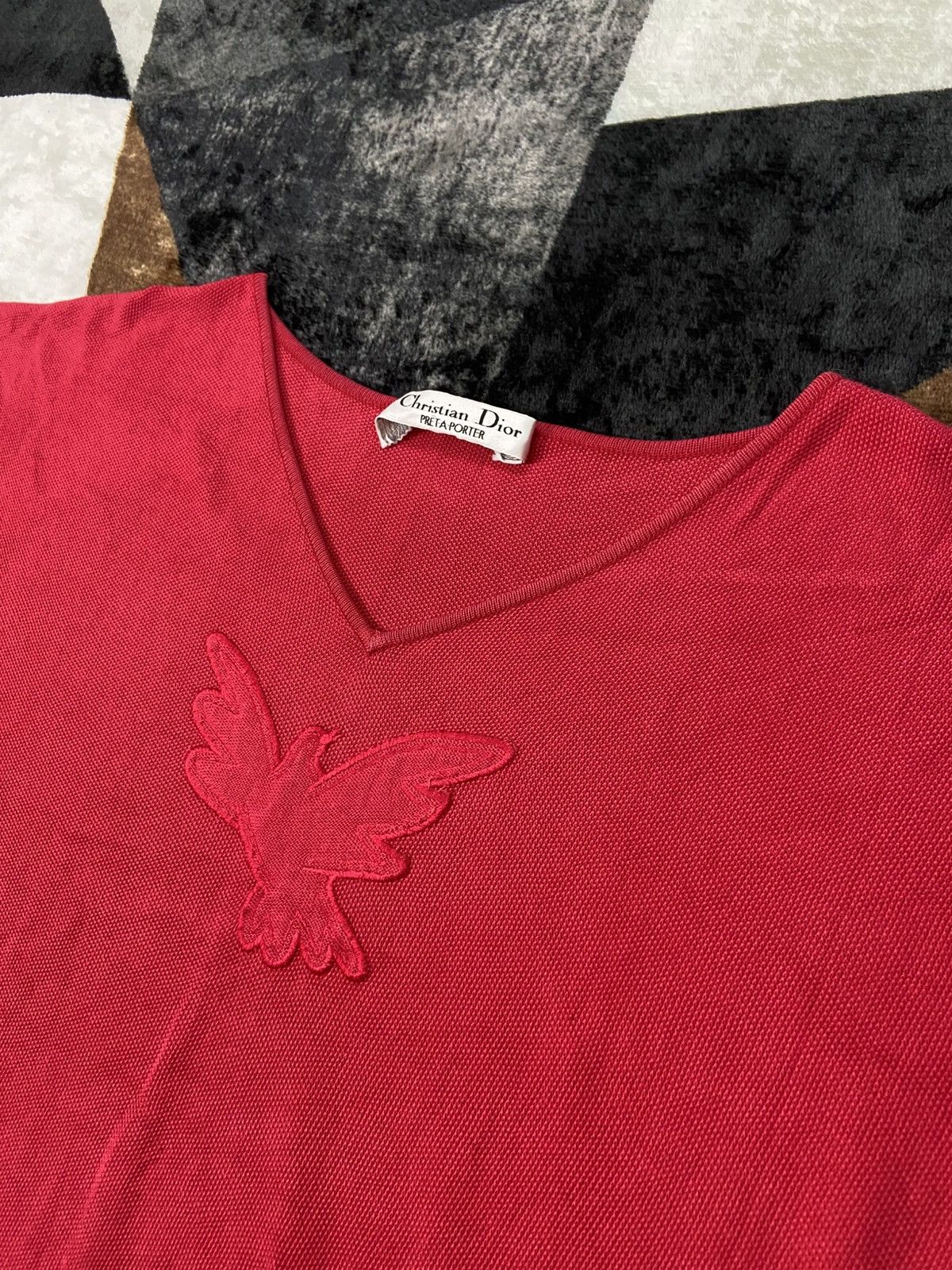 Dior True Vtg 80s Christian Dior Pret A Porter Embroidered Knit Size M / US 6-8 / IT 42-44 - 6 Thumbnail