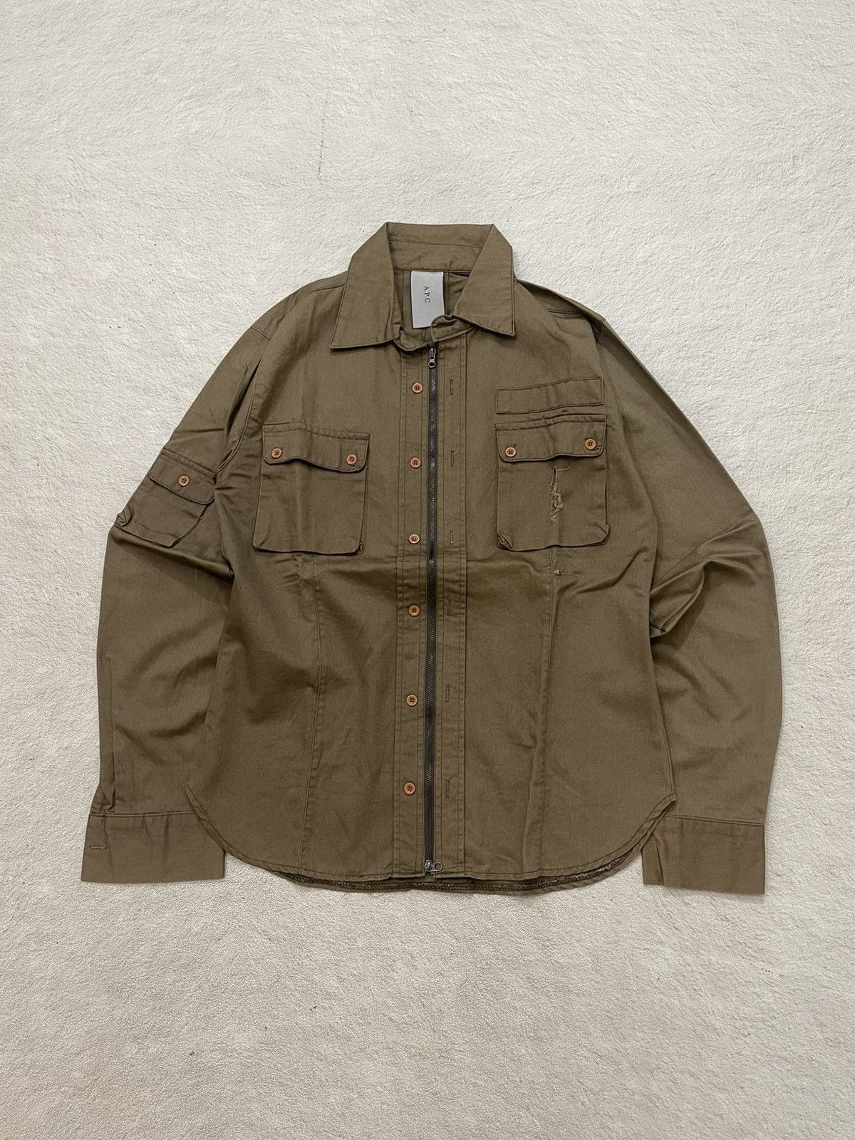 Japanese Brand 2000s APC Japan Military Jacket Utility Cargo If6was9 LGB Size US M / EU 48-50 / 2 - 1 Thumbnail