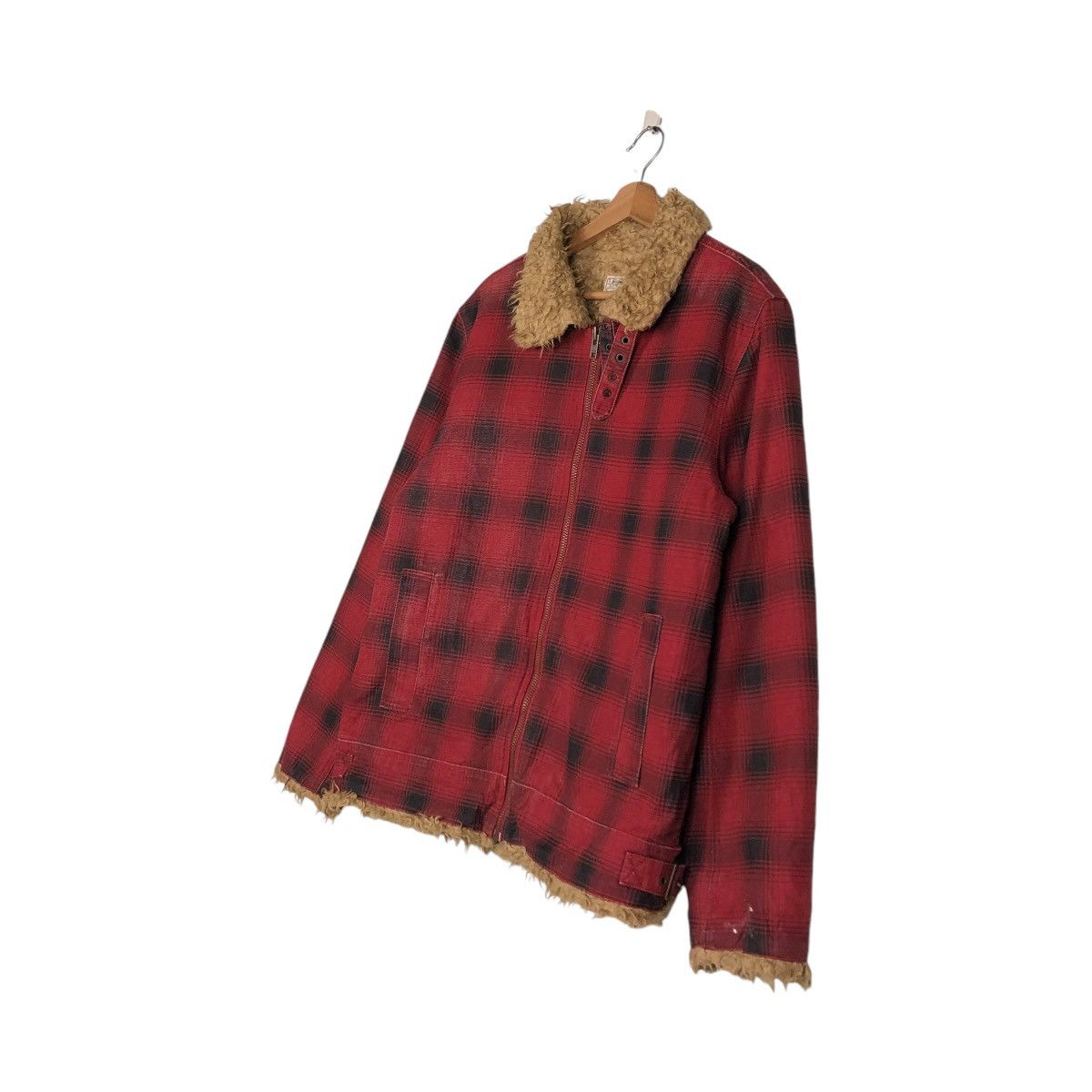 Hysteric Glamour 🔥VTG BIKER JACKET RANCH WEAR MARLONO FUR BLANKET TARTAN Size US L / EU 52-54 / 3 - 4 Thumbnail