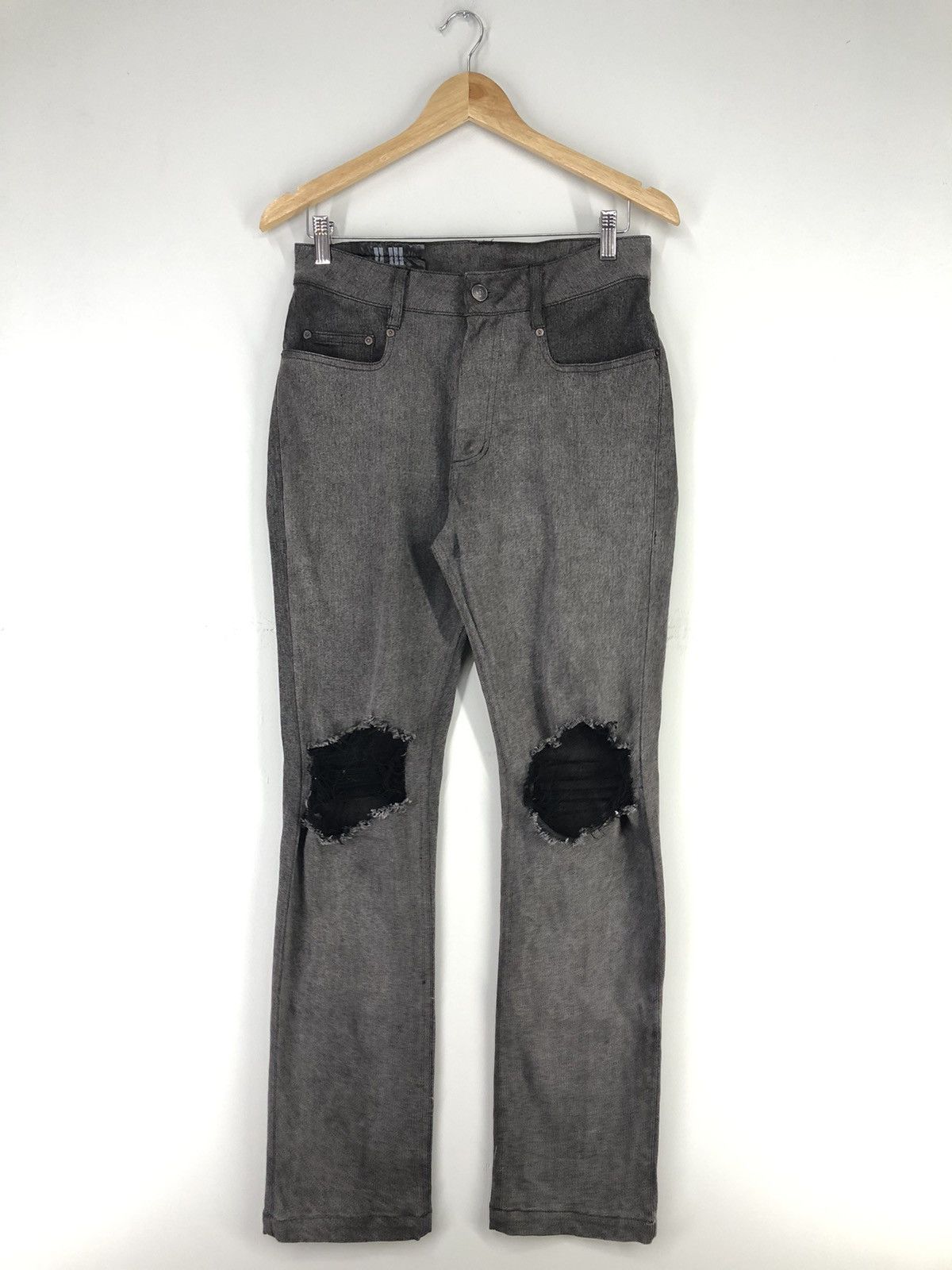 Japanese Brand SPTMBR Distressed Grey Jeans