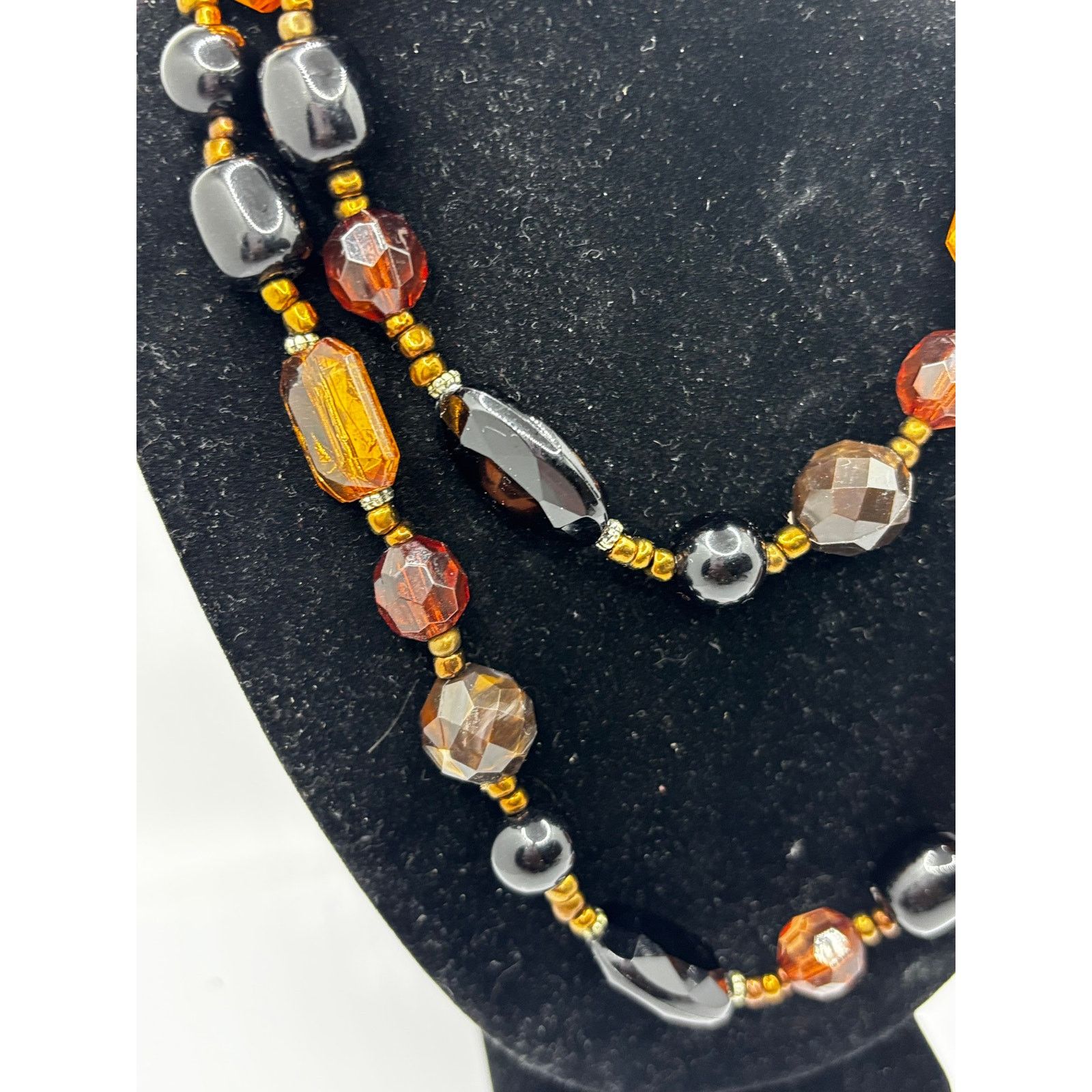 Liz Claiborne LIZ CLAIBORNE Women’s Faux Amber & Brown Stones Necklace 36” Size ONE SIZE - 2 Thumbnail