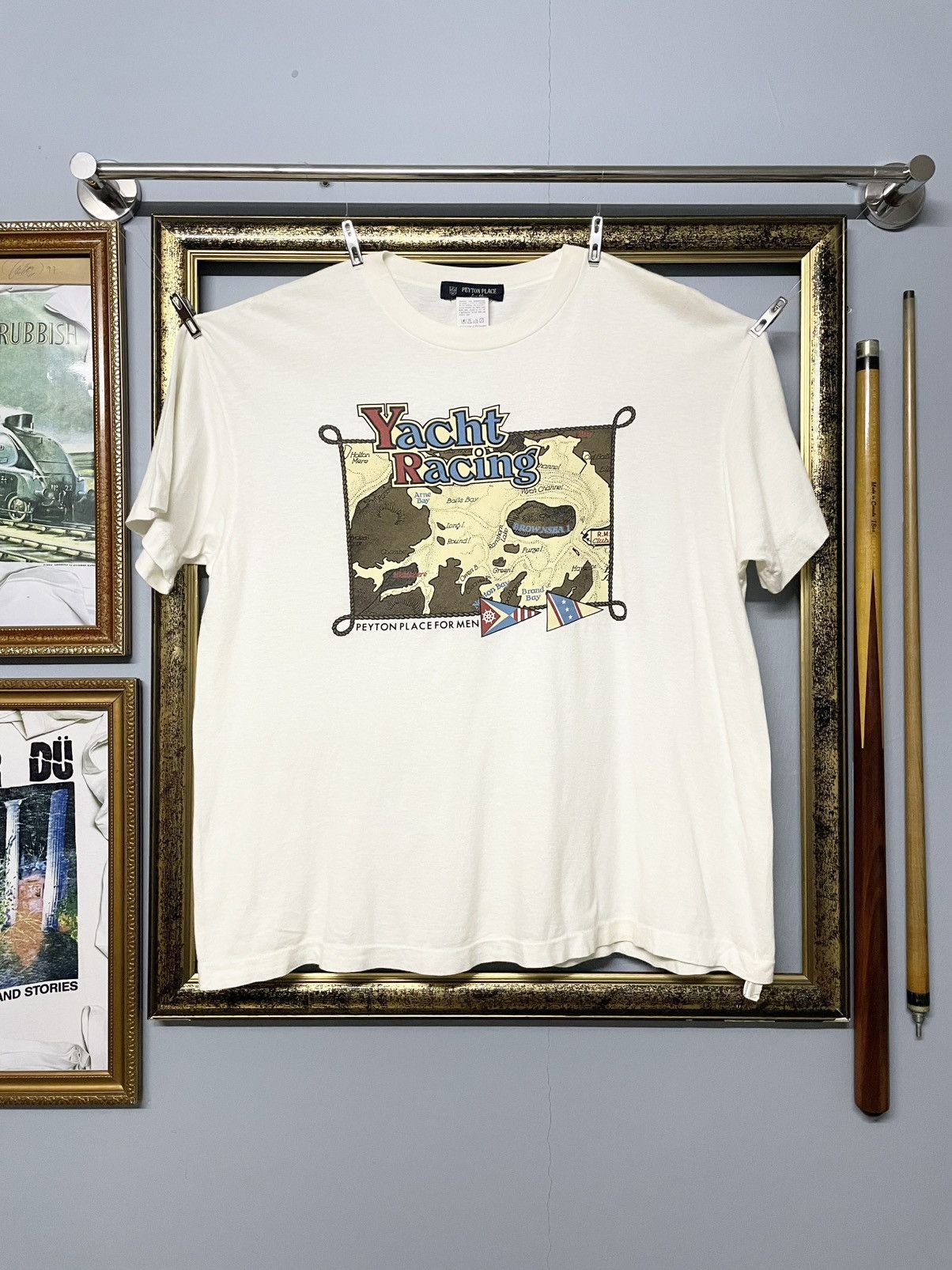 PPFM Vintage 1990 Designer PPFM Yact Racing Map Single Stitch Tee Size US M / EU 48-50 / 2 - 1 Thumbnail