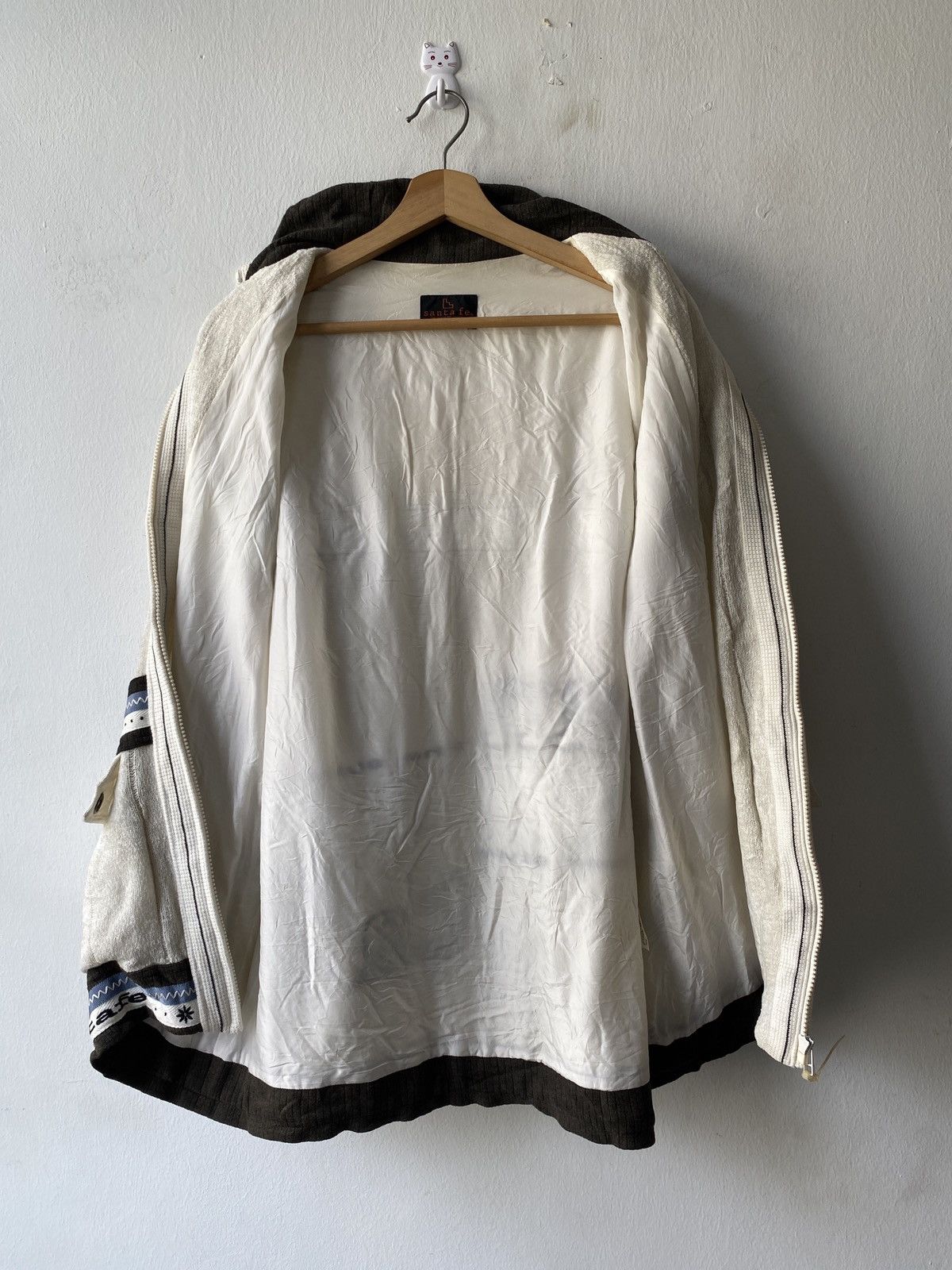 Japanese Brand × Vintage Vintage 90s Santafe Knit Design Zipper Hoodie Size US L / EU 52-54 / 3 - 10 Thumbnail