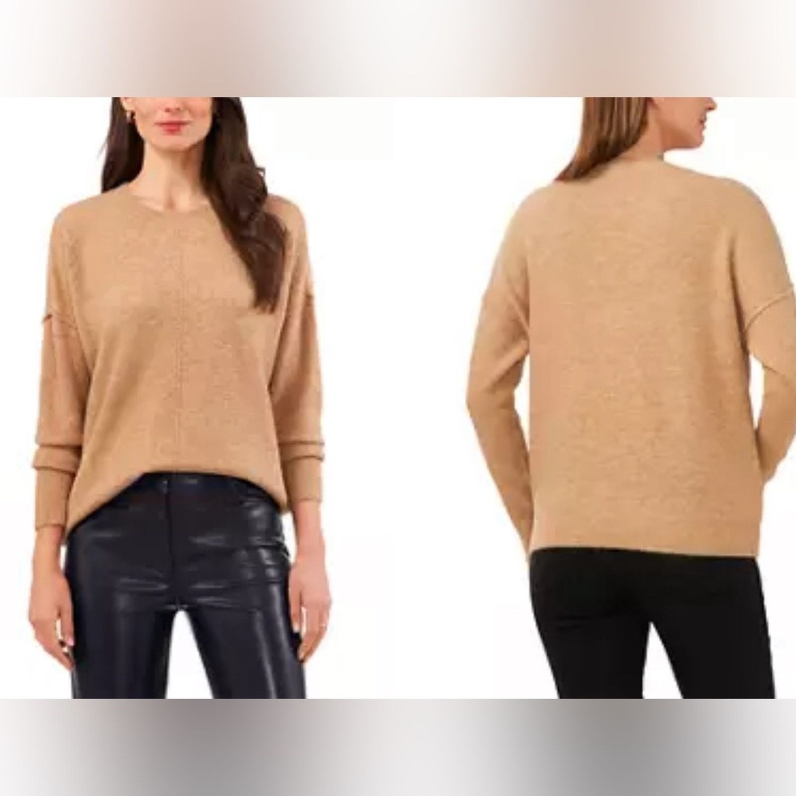 Vince Camuto Vince Camuto Crew Neck Sweater In Latte Heather Size XXL / US 16-18 / IT 52-54 - 4 Thumbnail