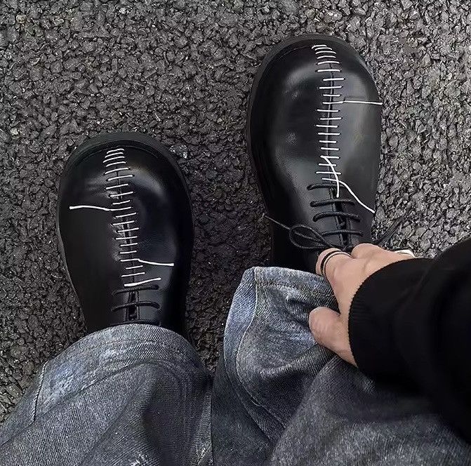 Other Designer Handmade Leather Platform Gothic Punk Boots Size US 11 / EU 44 - 1 Thumbnail