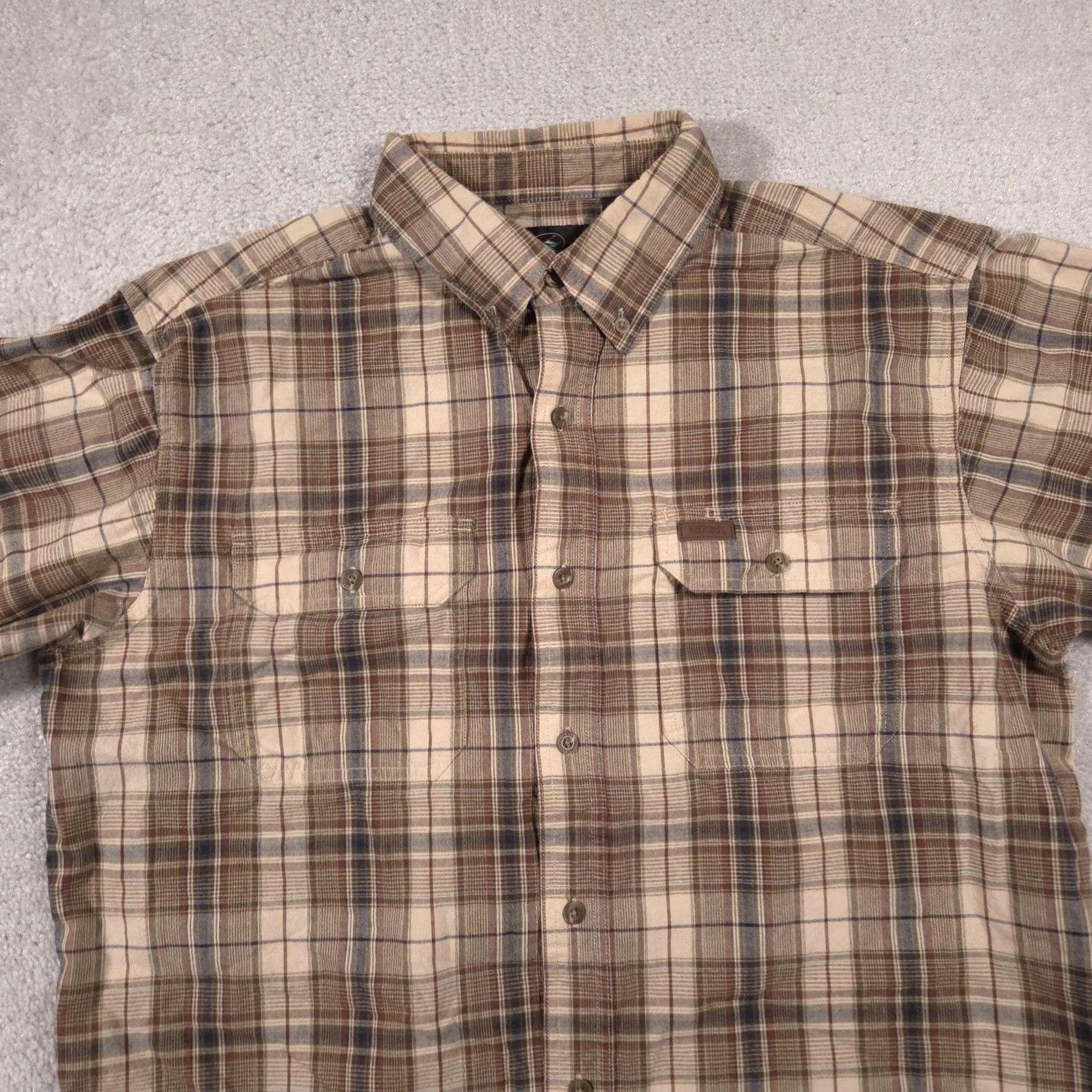 Vintage RedHead Shirt Mens Large Brown Plaid Short Sleeve Button-Front Pocketed Size US L / EU 52-54 / 3 - 3 Thumbnail