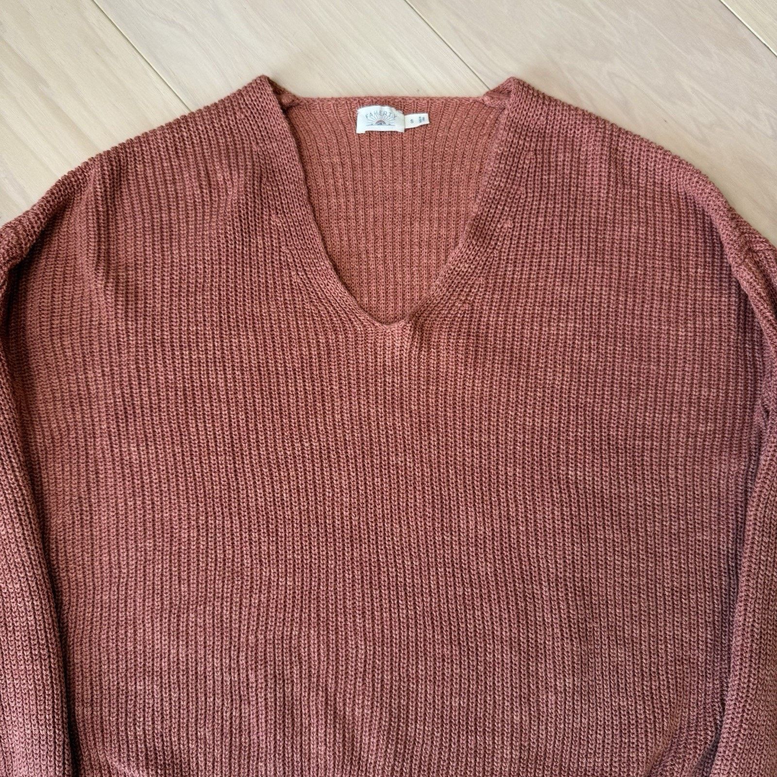Faherty Faherty Sweater Women's Small Rust Orange Linen Cotton Size S / US 4 / IT 40 - 4 Thumbnail