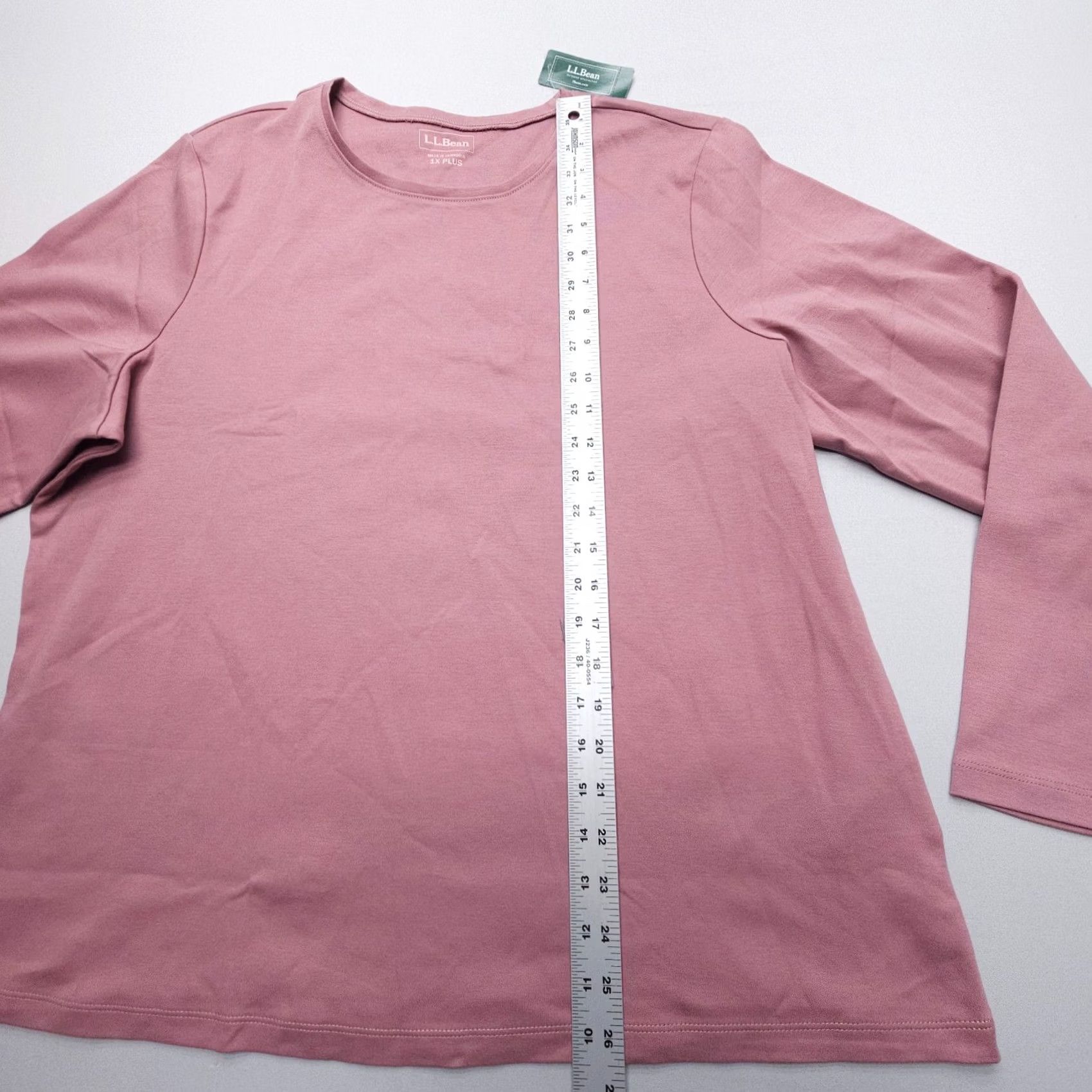Vintage L.L. Bean Shirt Womens 1X Pink 100% Cotton Crew Neck Long Sleeve Tee Shirt Size XL / US 12-14 / IT 48-50 - 5 Thumbnail