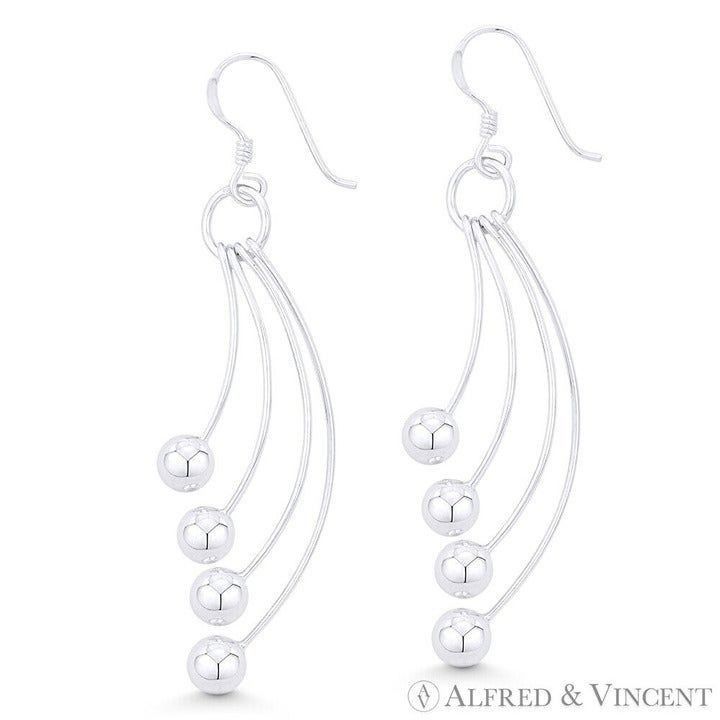 Other Dangling Multi-Ball & Wire Hook Sterling Silver Earrings Size ONE SIZE - 1 Preview