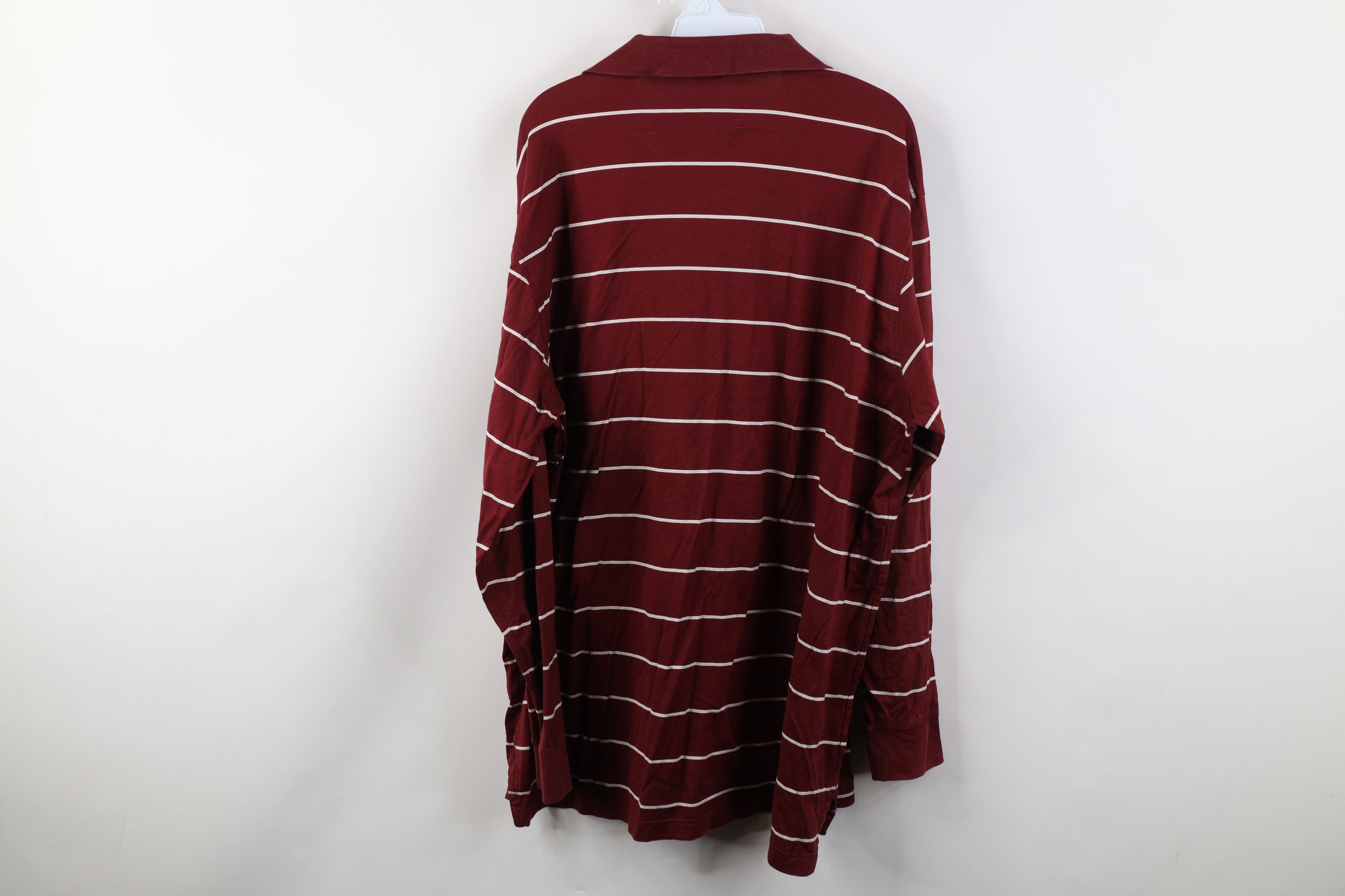 Vintage Vintage 90s Streetwear Striped Long Sleeve Golf Polo Red Size US XL / EU 56 / 4 - 9 Thumbnail